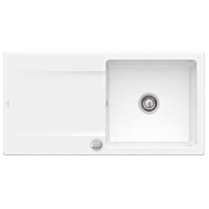 Villeroy & Boch Siluet Einbauspüle 60 cm Weiß mit Ablaufgarnitur