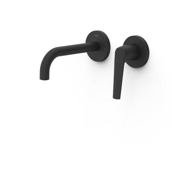 Tres Fuji Fertigset für Waschtisch-Wandarmatur 28130021 Unterputz, 177mm Auslauf, chrom