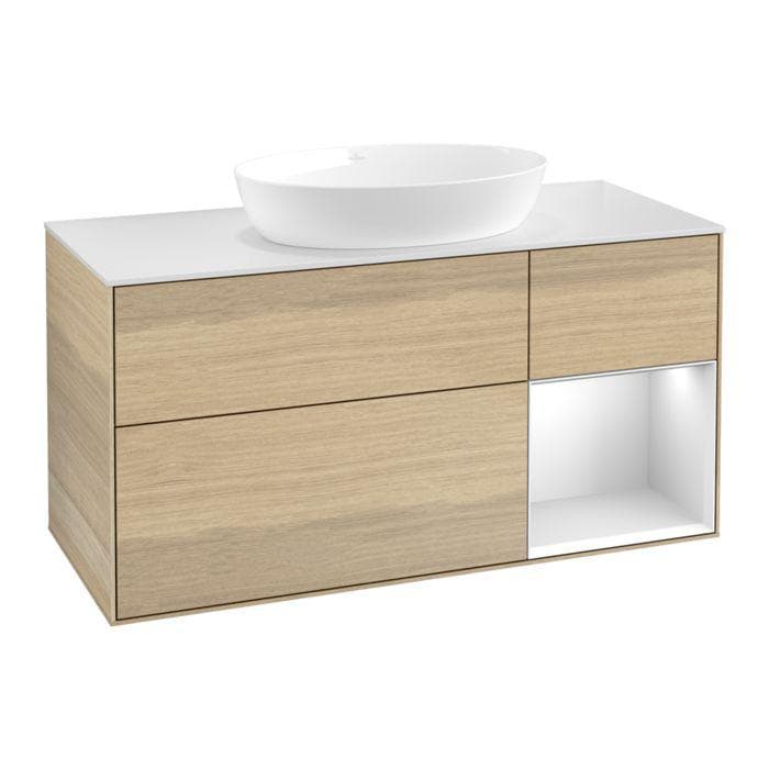 Villeroy und Boch Finion Waschtischunterschrank 120cm Eichenfurnier LED-Beleuchtung