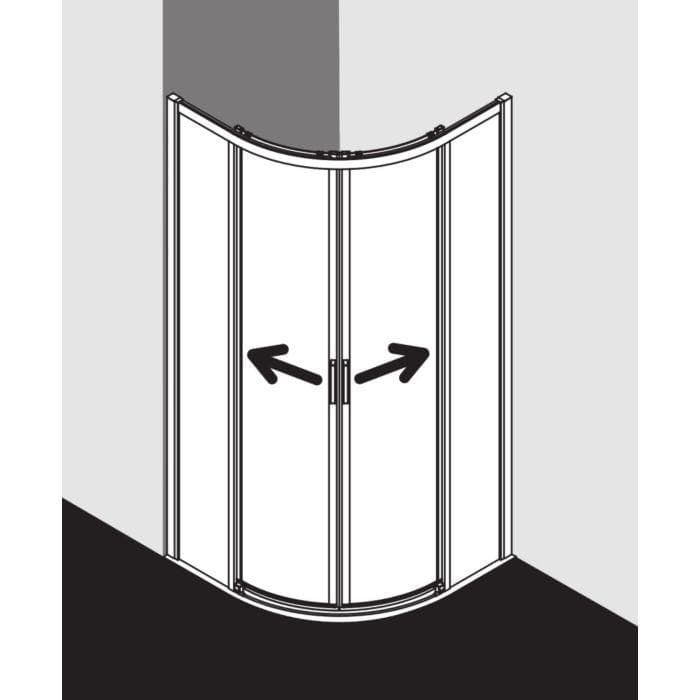Kermi Liga Viertelkreis-Duschkabine Silber Hochglanz ESG Klar