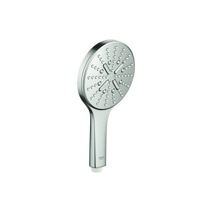 Grohe Rainshower Handbrause 26574DC0 Supersteel 3 Strahlarten mit Durchflussbegrenzer 9,5 l/min