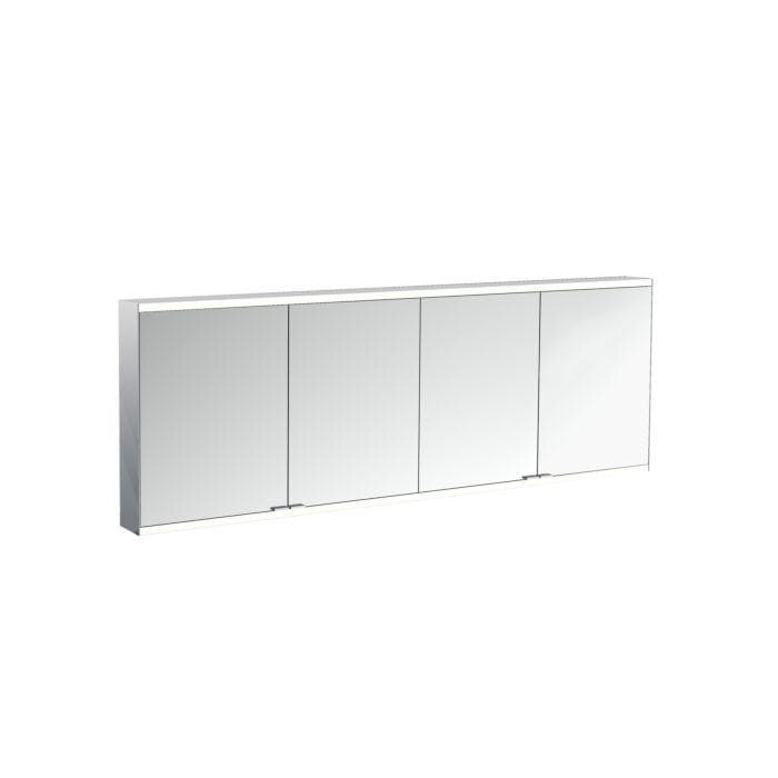 Emco prime Lichtspiegelschrank 4-türig Aluminium/Weiß LED-Beleuchtung