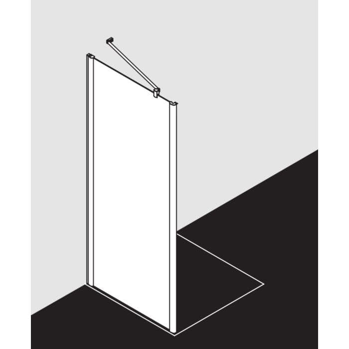 Moderne Duschwand aus PET und ESG in Silber, Hochglanz