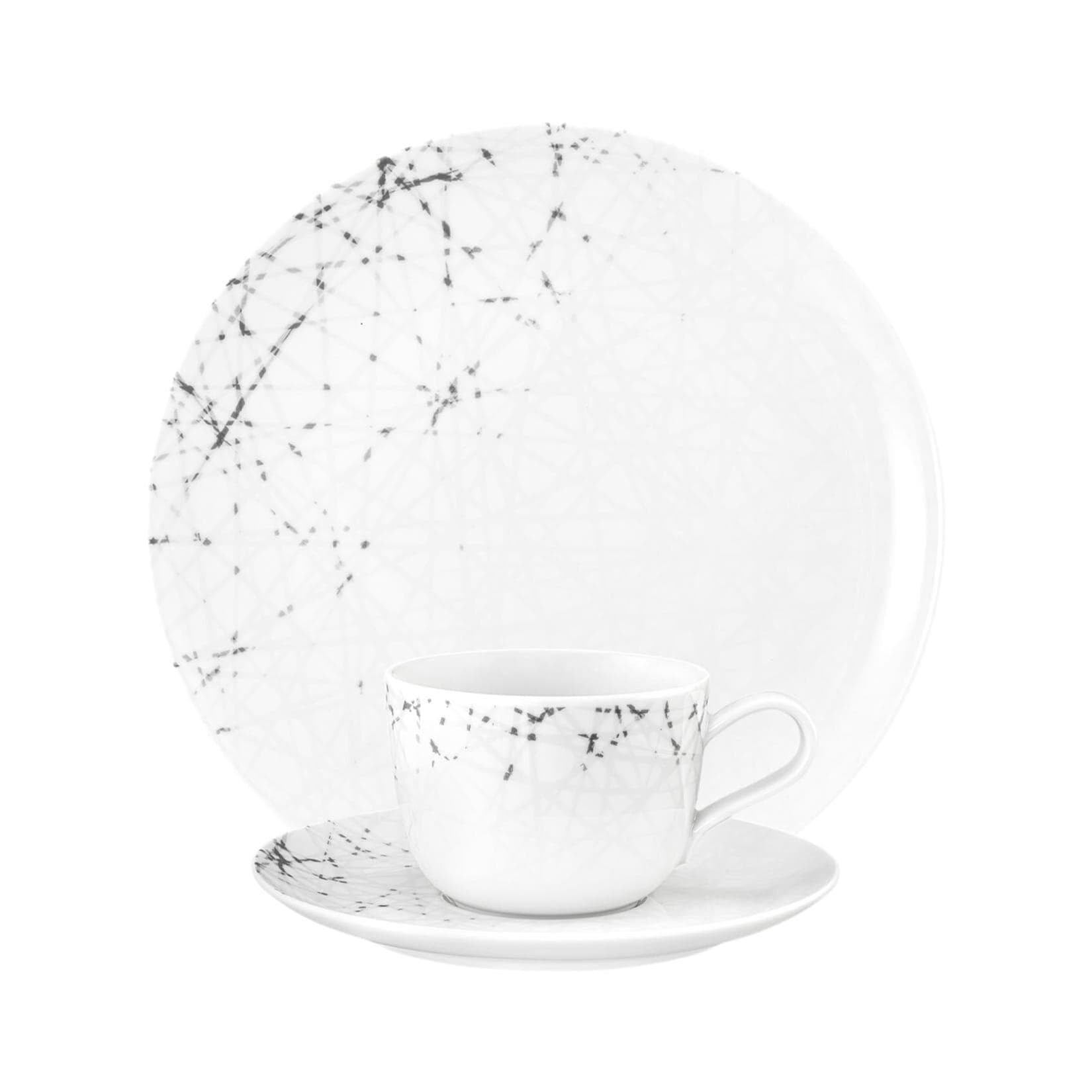 Seltmann Weiden Kaffeeservice Liberty Brace 18er Set Weiss