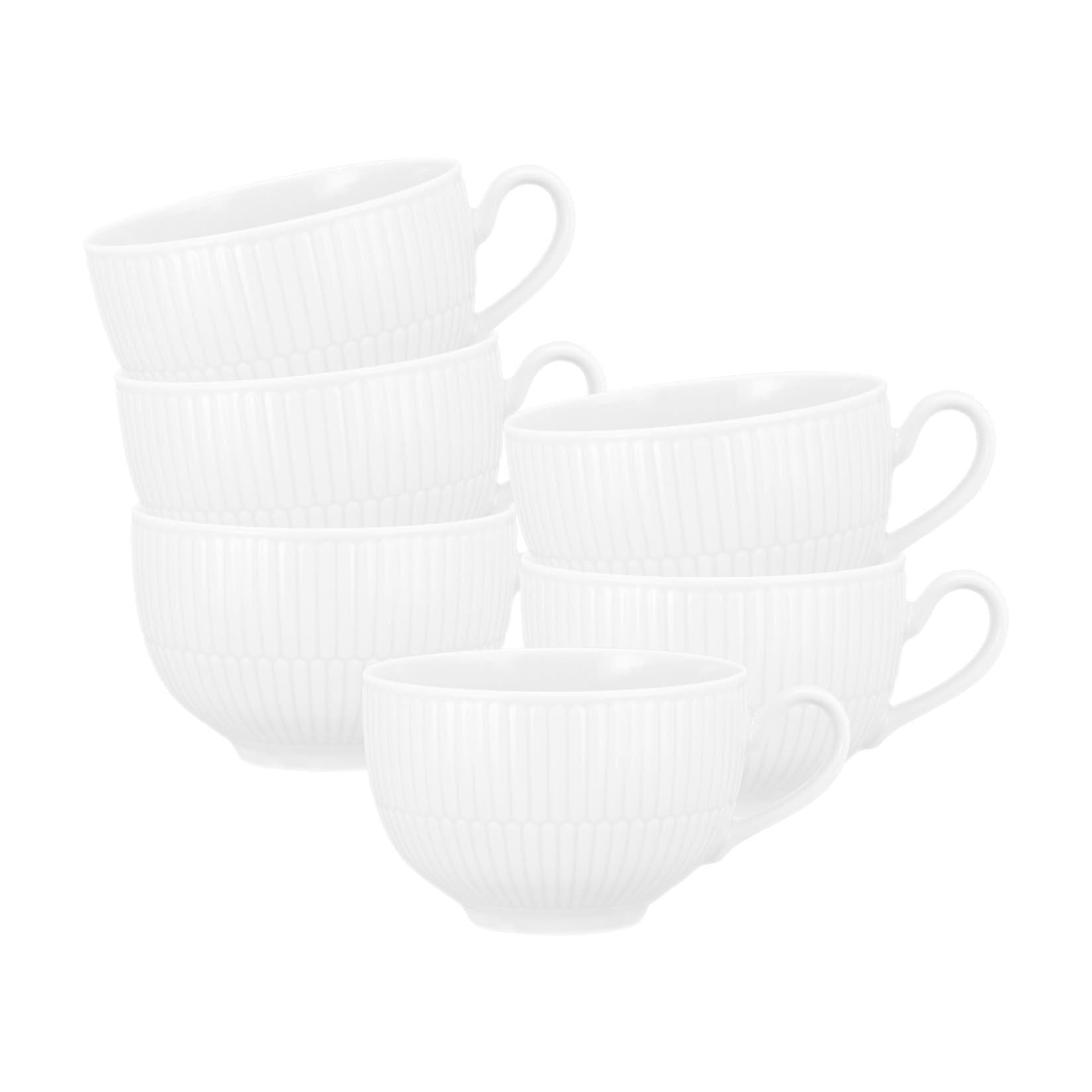 Seltmann Weiden Milchkaffeetassen Amina 0,35 l 6er Set Weiß Porzellan