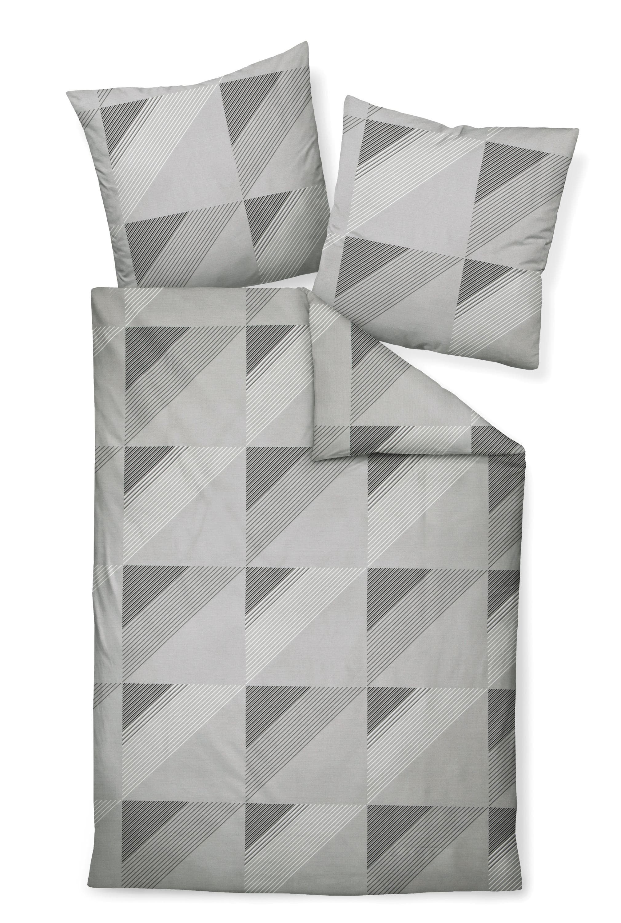 Janine Bettwäsche JD: Luxuriöses Mako-Satin in Grau