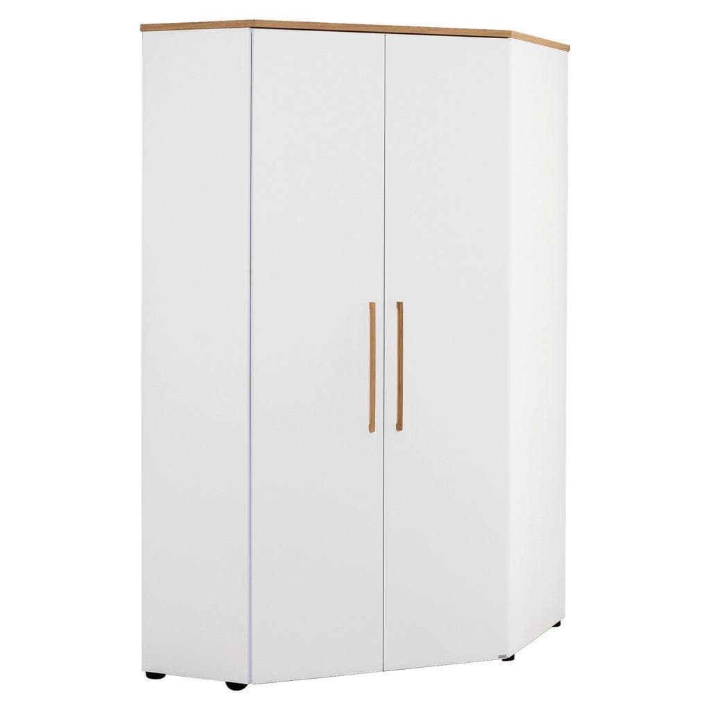 Paidi Eckkleiderschrank Oscar Weiß Eiche Massiv