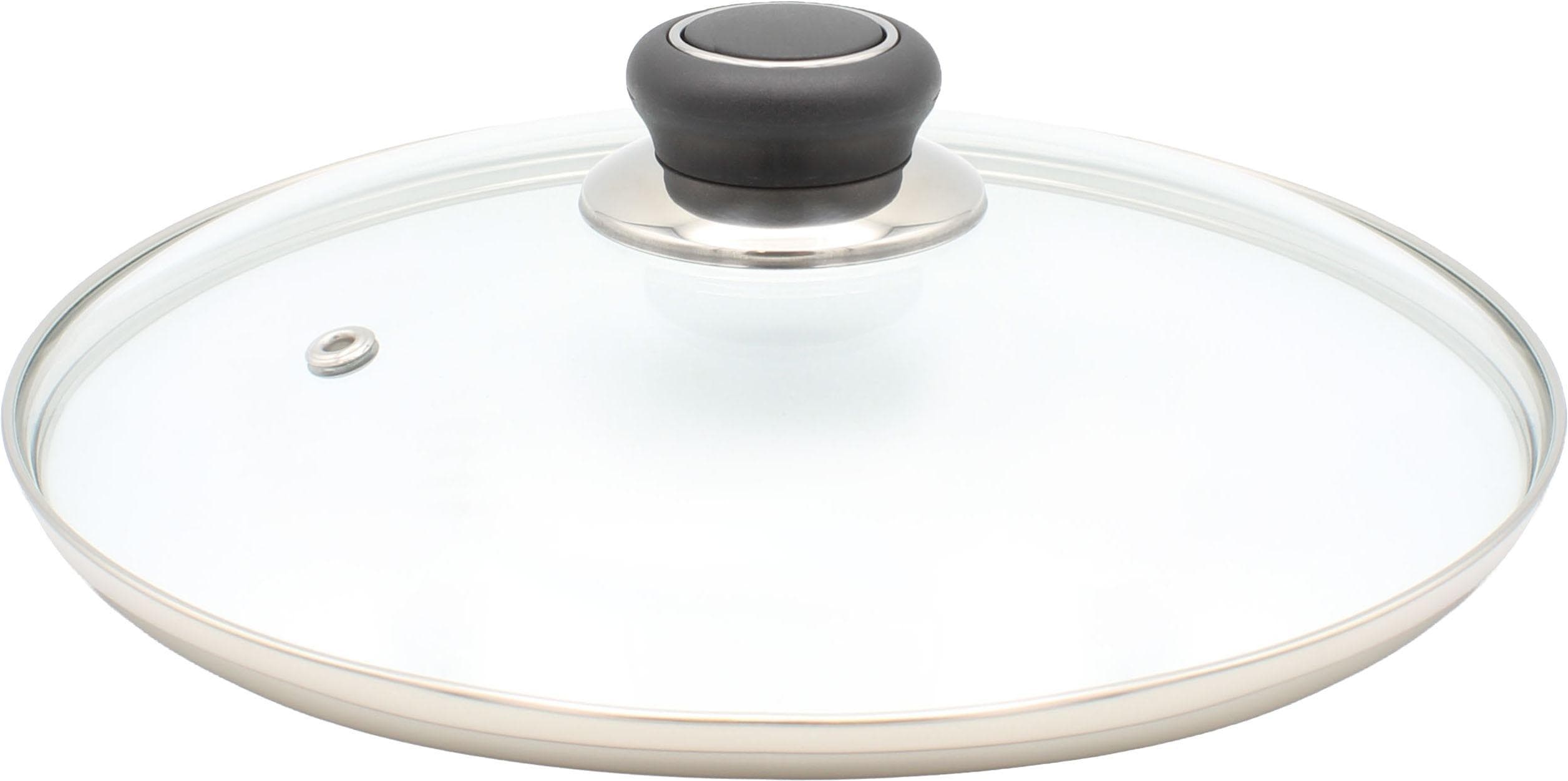 Krüger Glasdeckel Diamant Kunststoffknopf Transparent 28cm