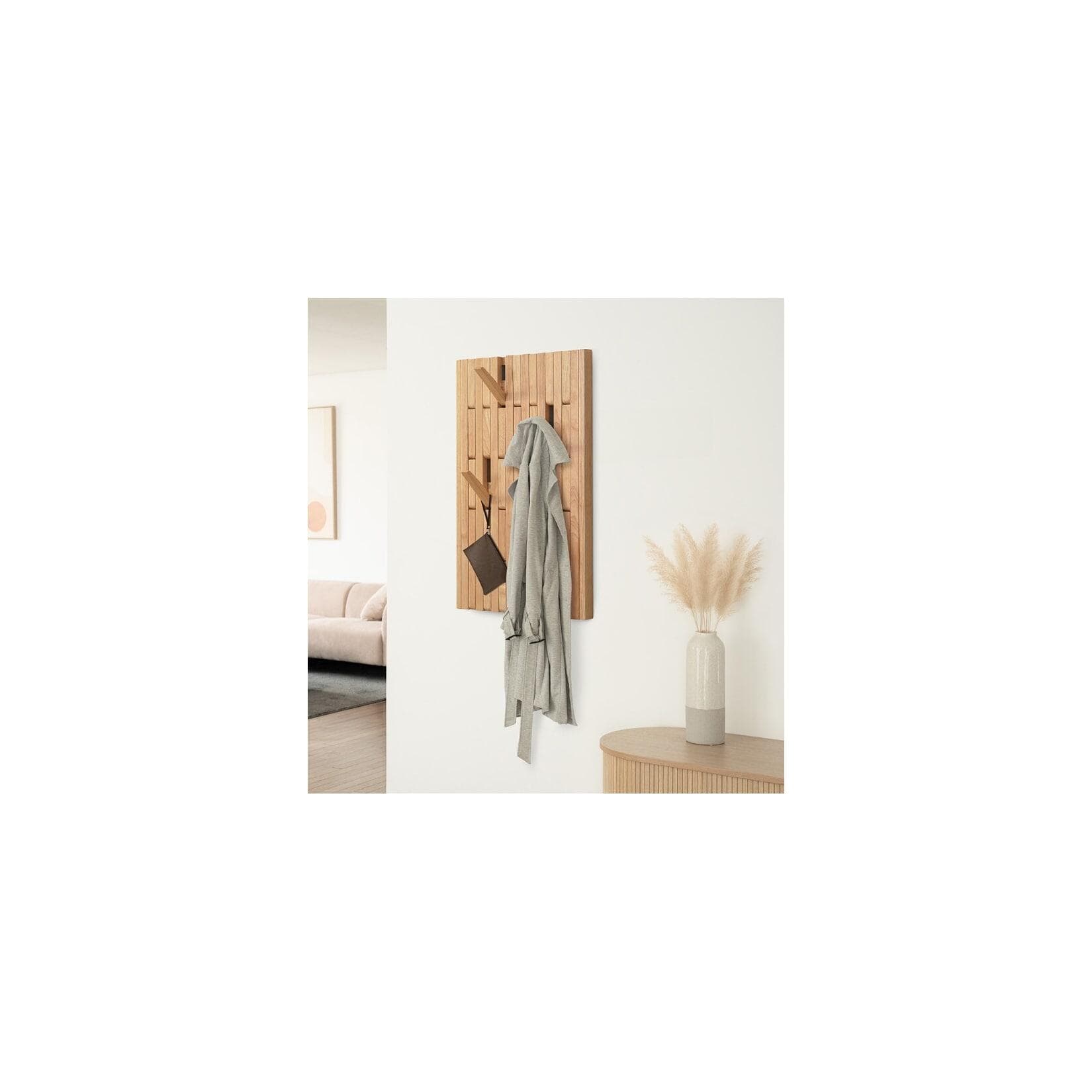 Quest Kautschukbaum Garderobenpaneel - Wandgarderobe mit Kleiderhaken