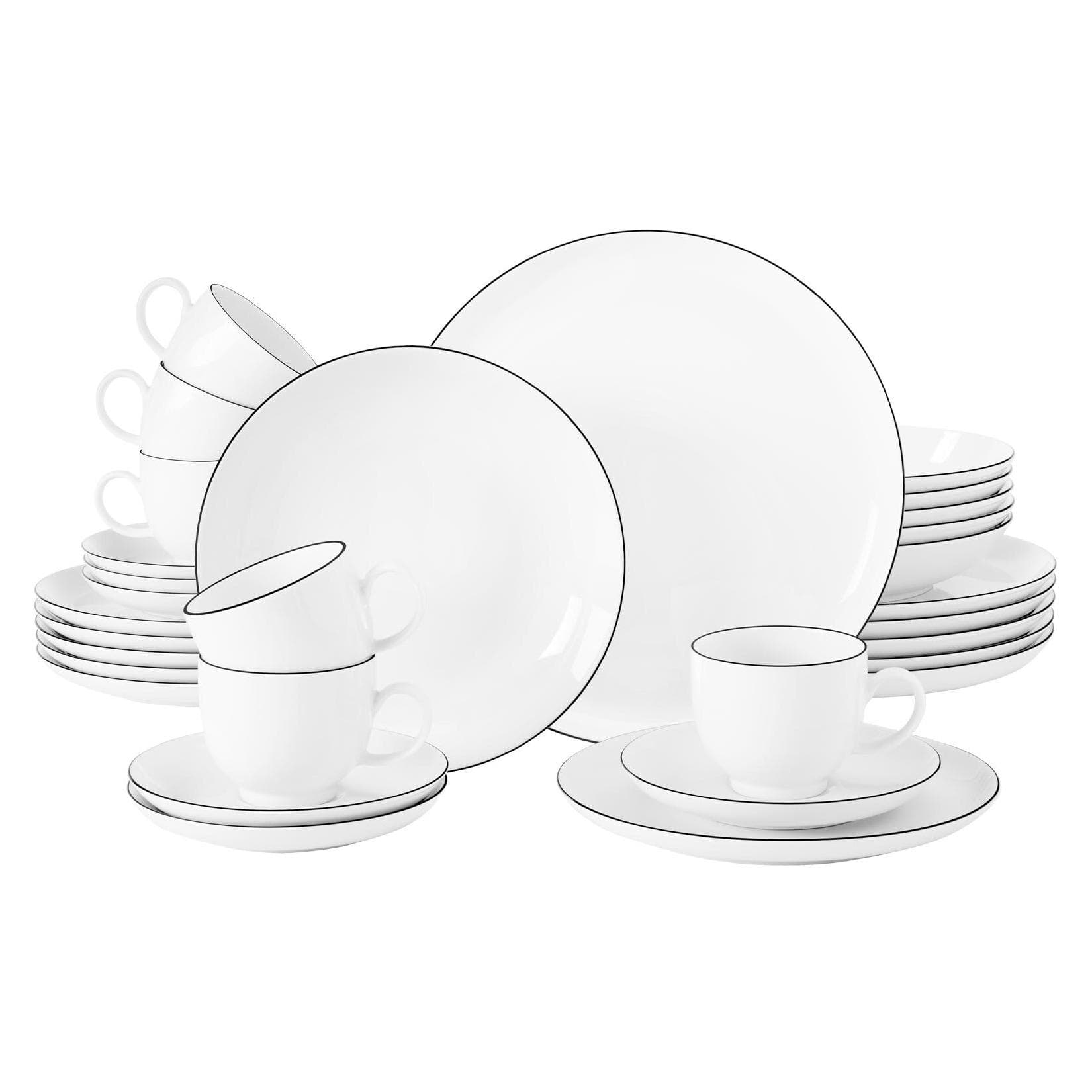 Seltmann Weiden Lido Black Line Kombiservice 30-teilig