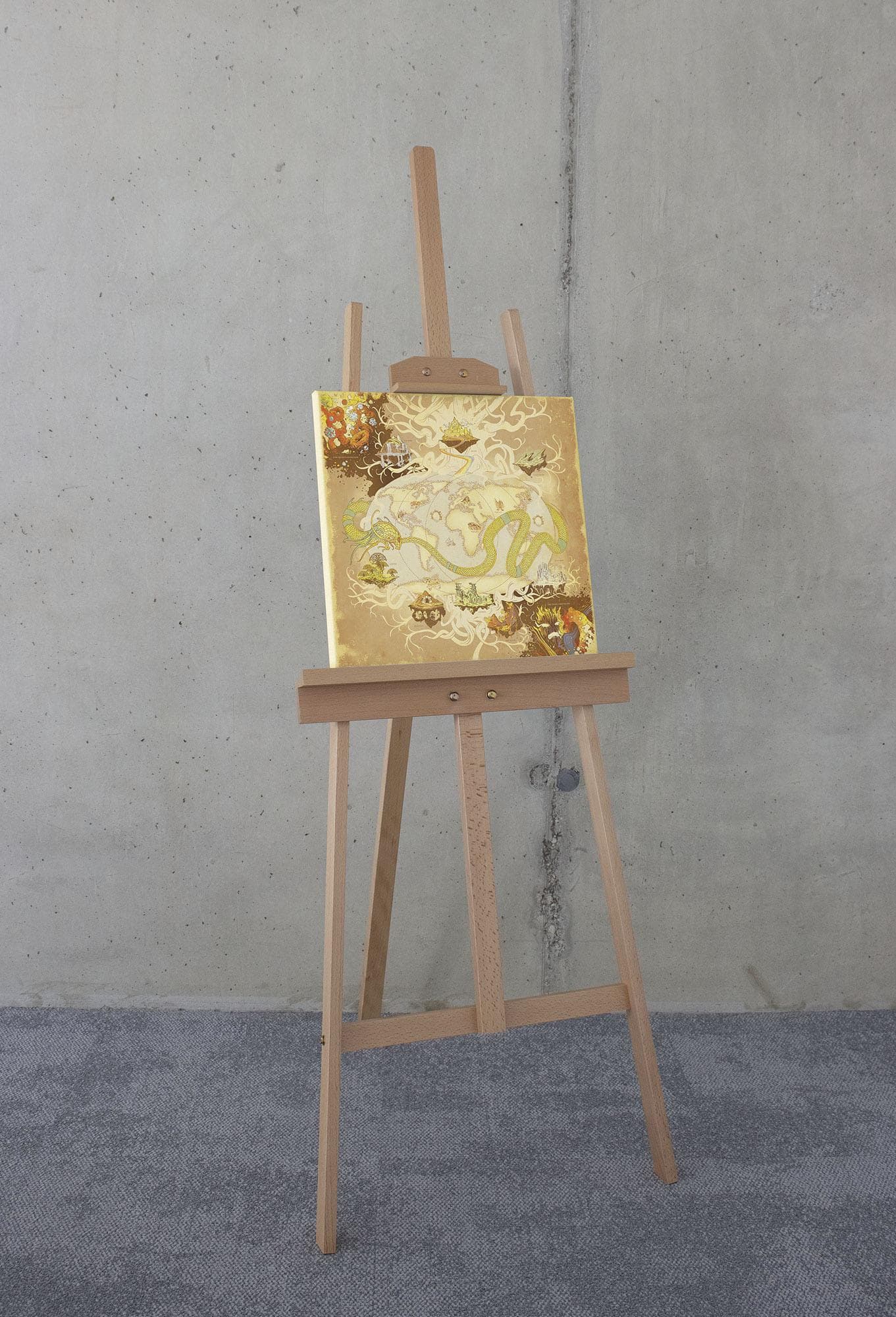 Komar Marvel World Map Leinwandbild 40x40 cm