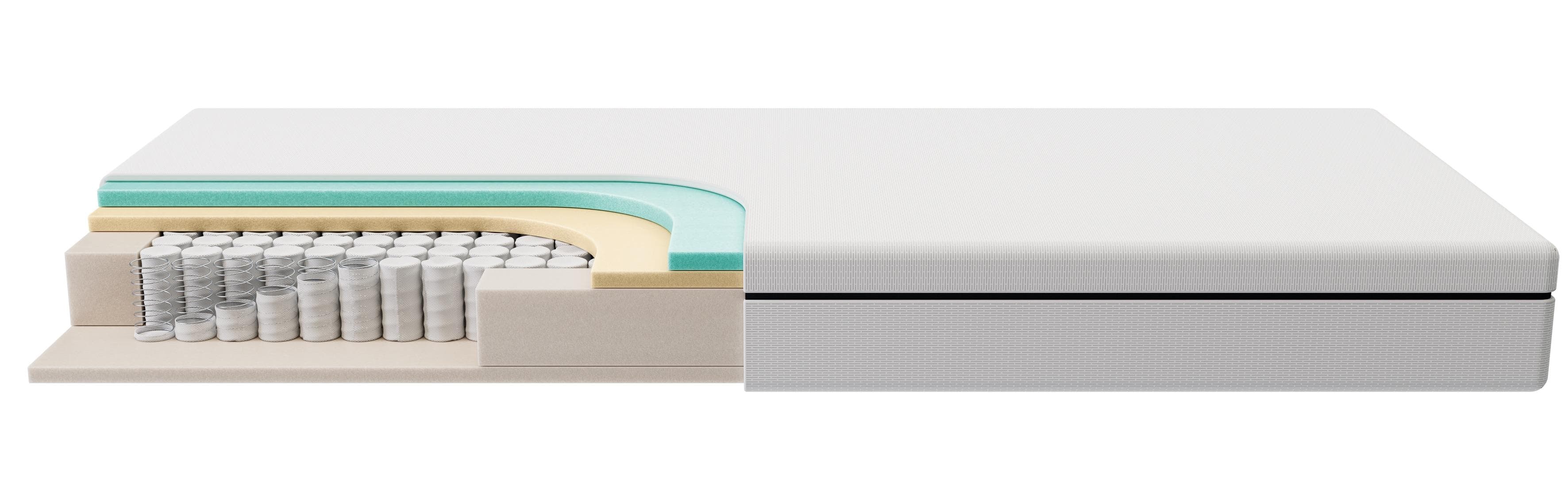 max spring by fan: Hochwertige Taschenfederkernmatratze mit Mehrzonen-Komfortschaum und Hybridschaumauflage