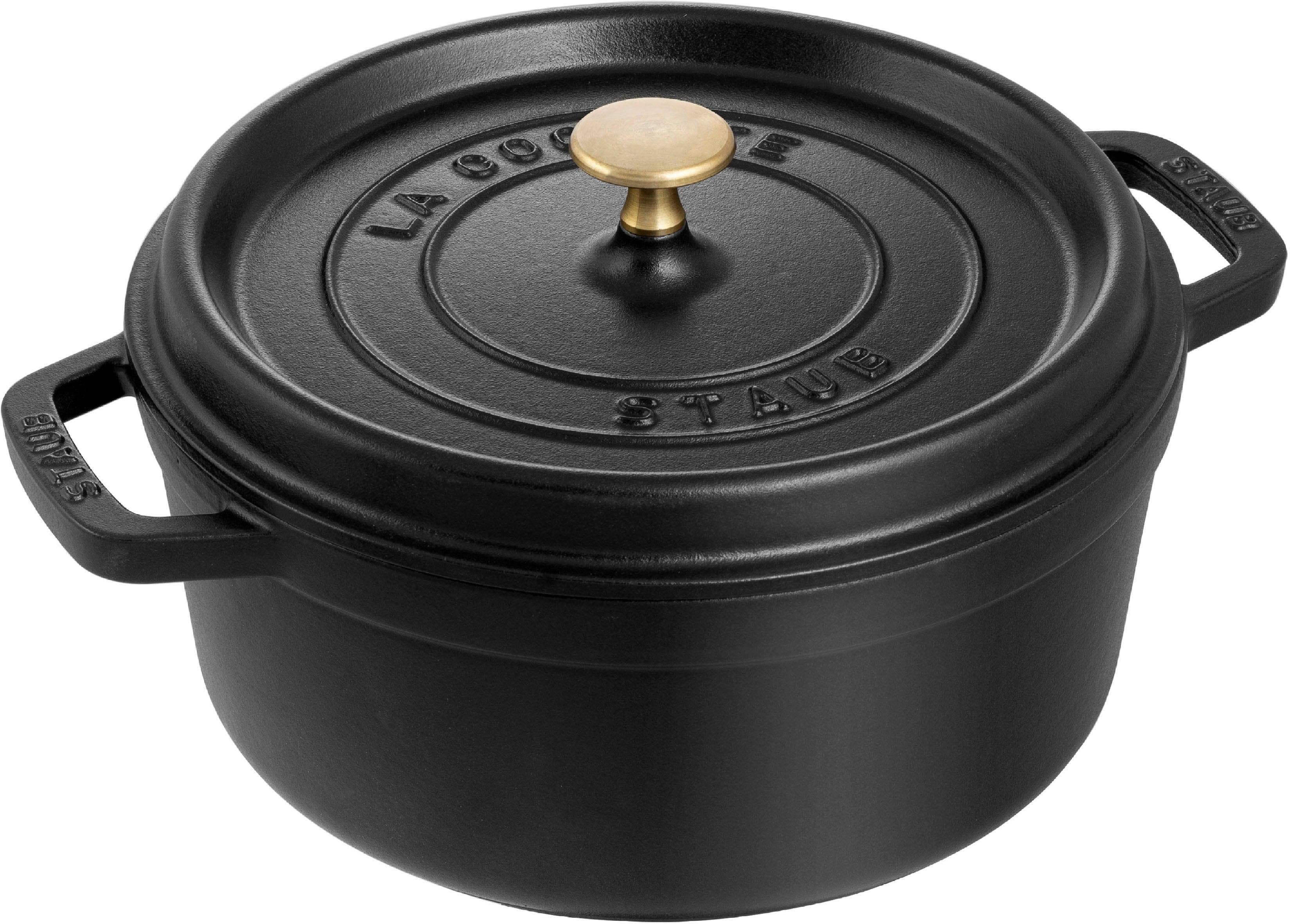 Staub Schmortopf LA Cocotte Schwarz Gusseisen 3,8 L Backofengeeignet