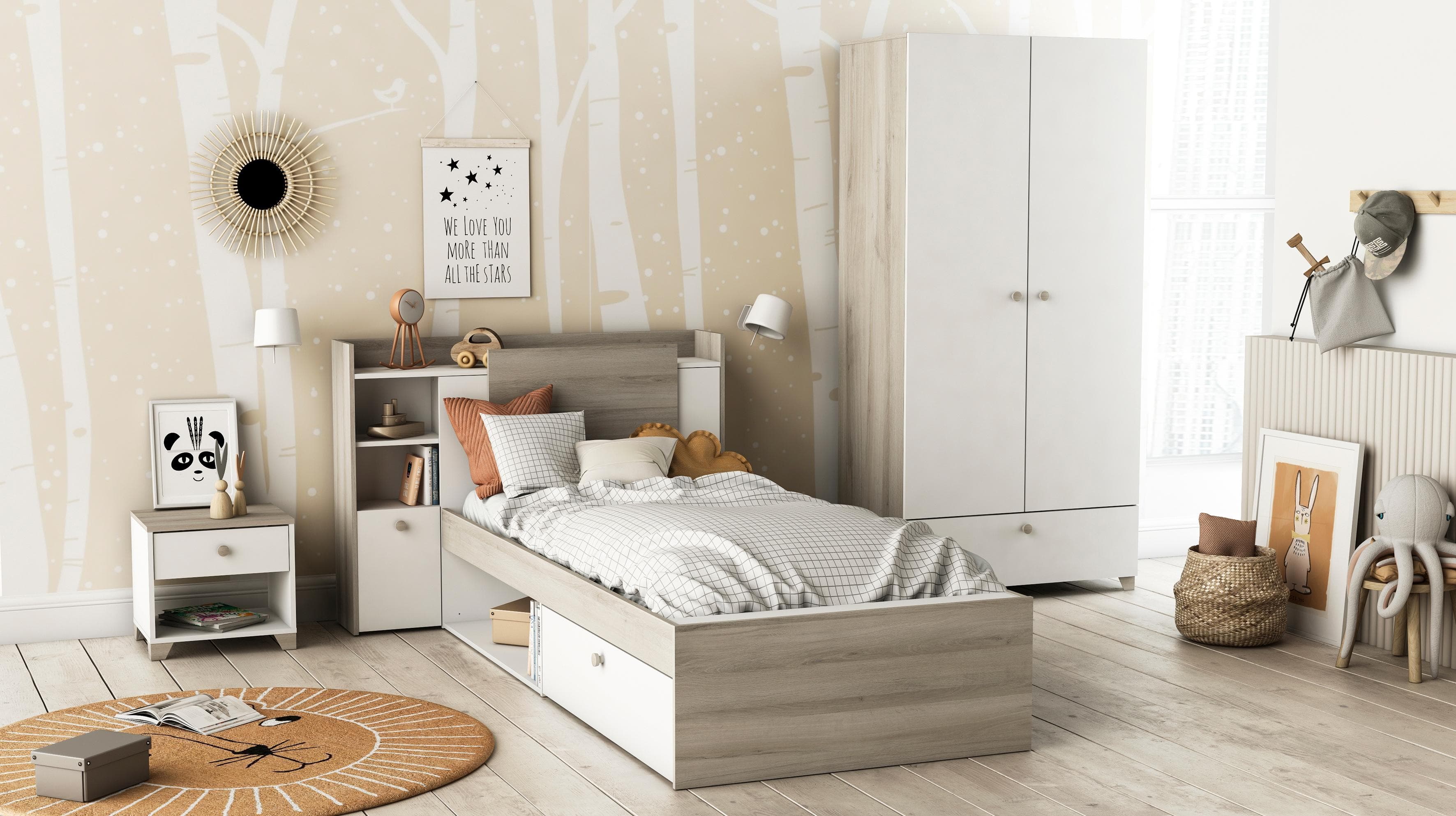 Demeyere GROUP Einzelbett Life Beige, Platzsparend
