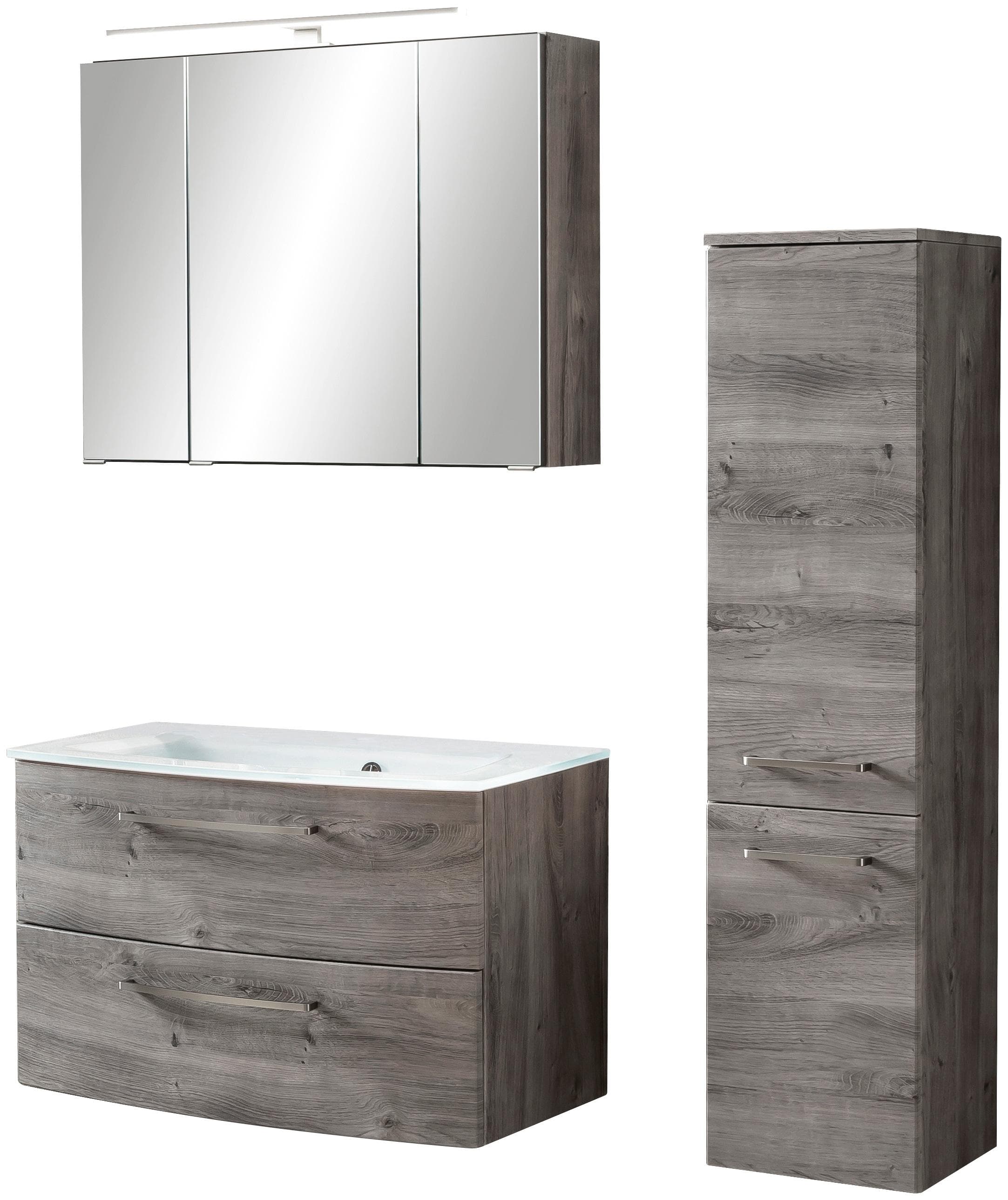 Welltime Badezimmer-Set Windau - Eiche Ribbeck mit Midischrank