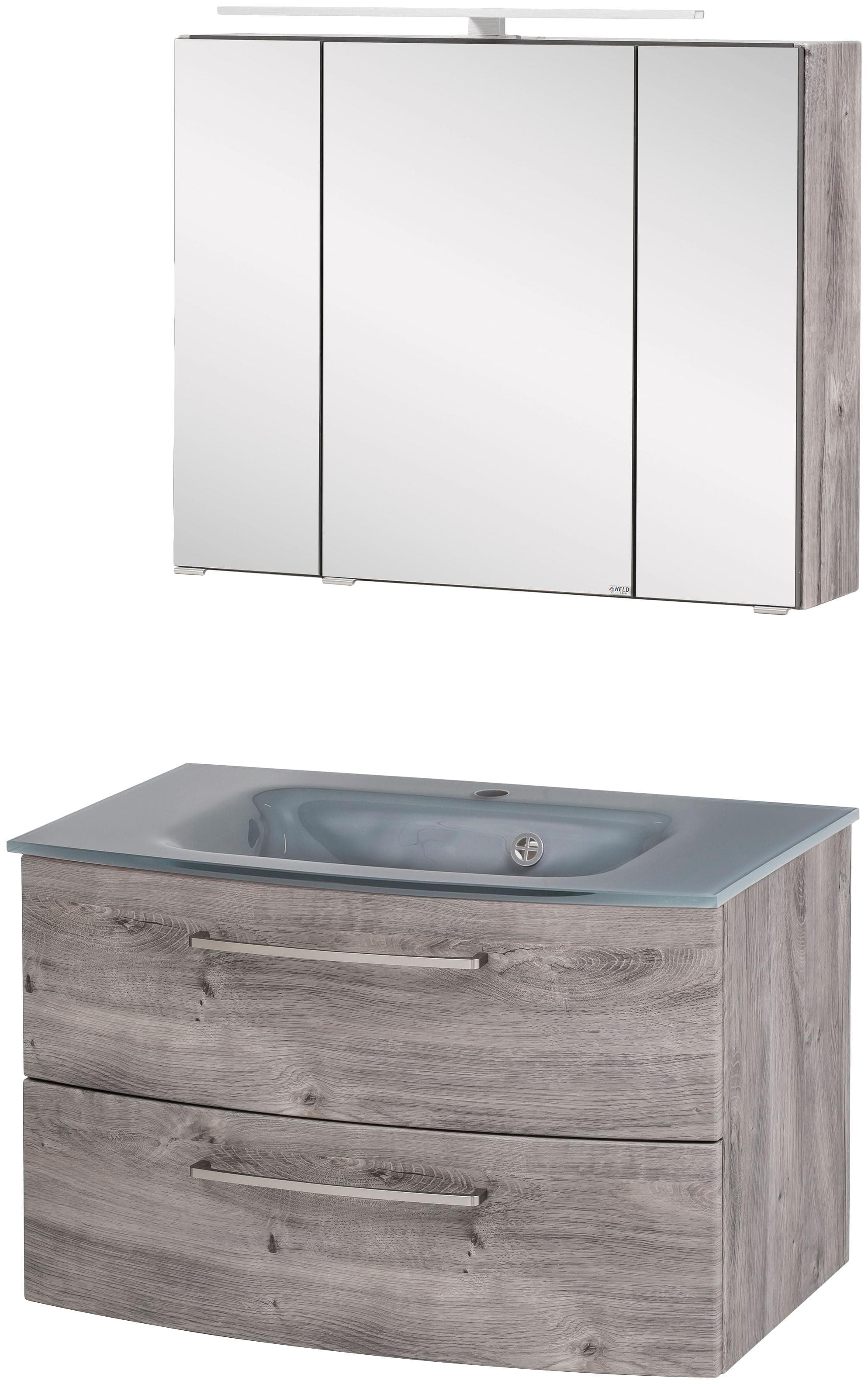 Welltime Waschtisch-Set Windau Braun Eiche Ribbeck