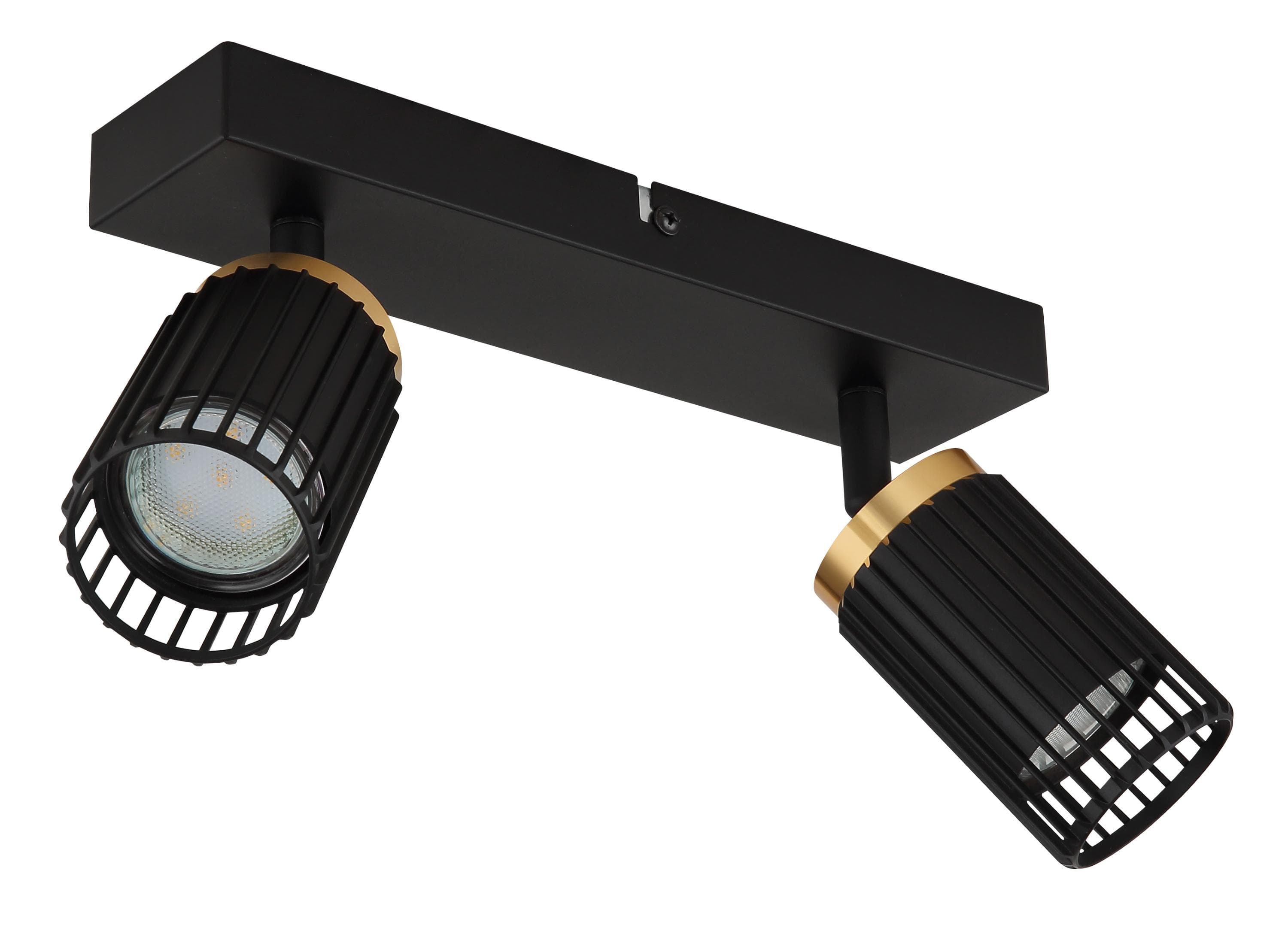 Strahler KORBEN Schwarz Matt Goldfarben Aluminium