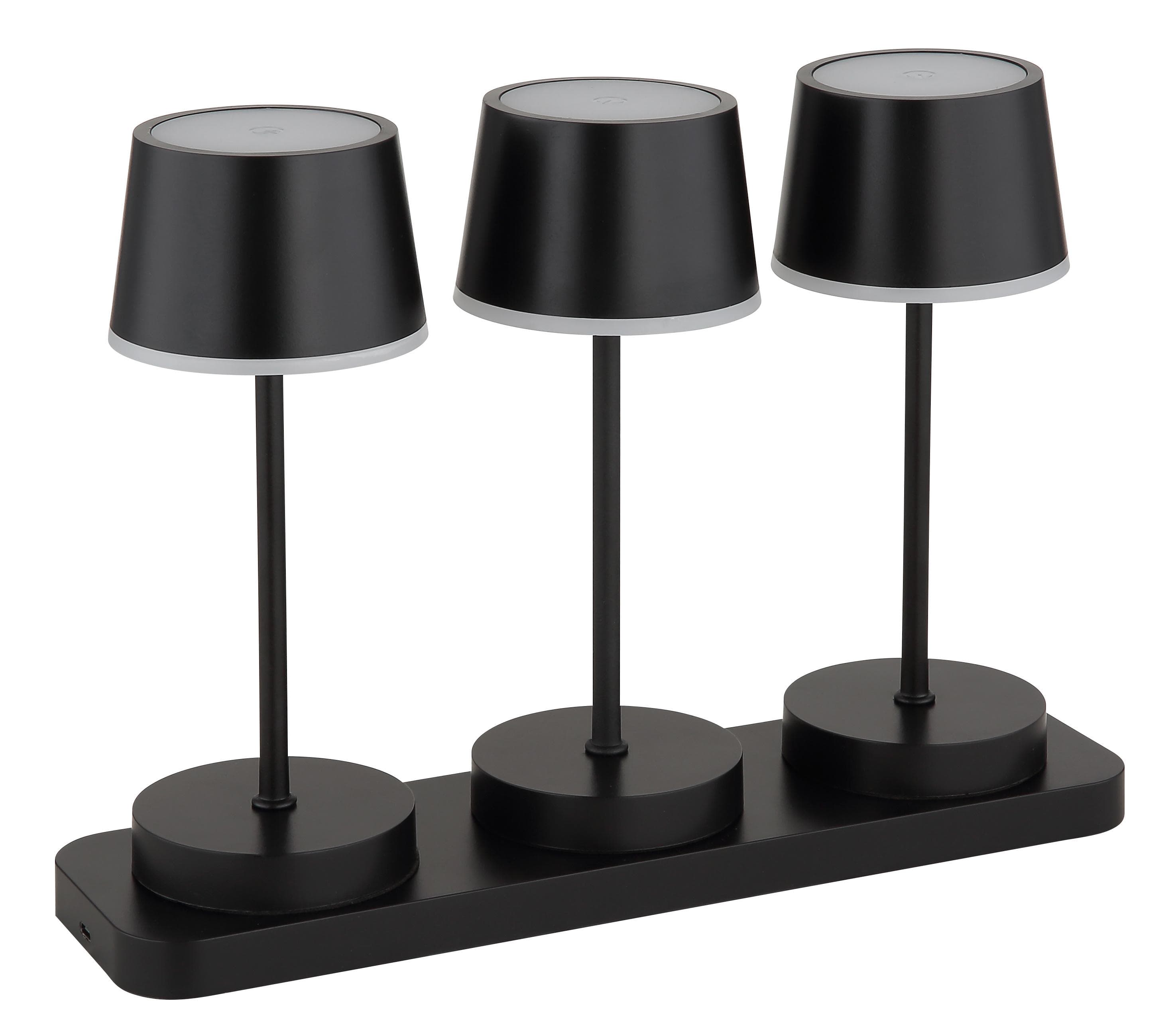 Tischleuchte DAWSON Schwarz Touchdimmer RGB Farbwechsler