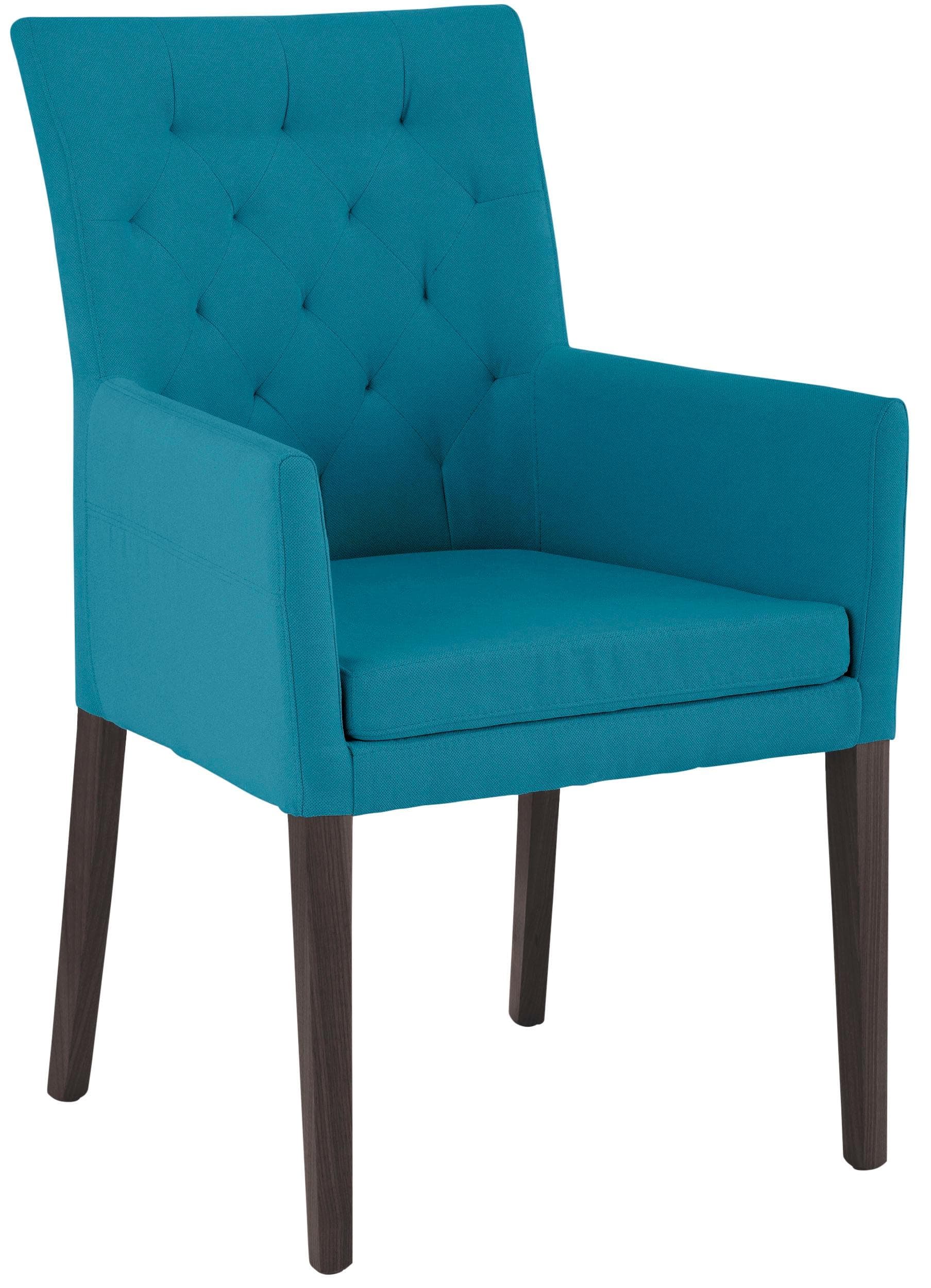 Wengefarbener Armlehnstuhl mit Buchenholzbeinen