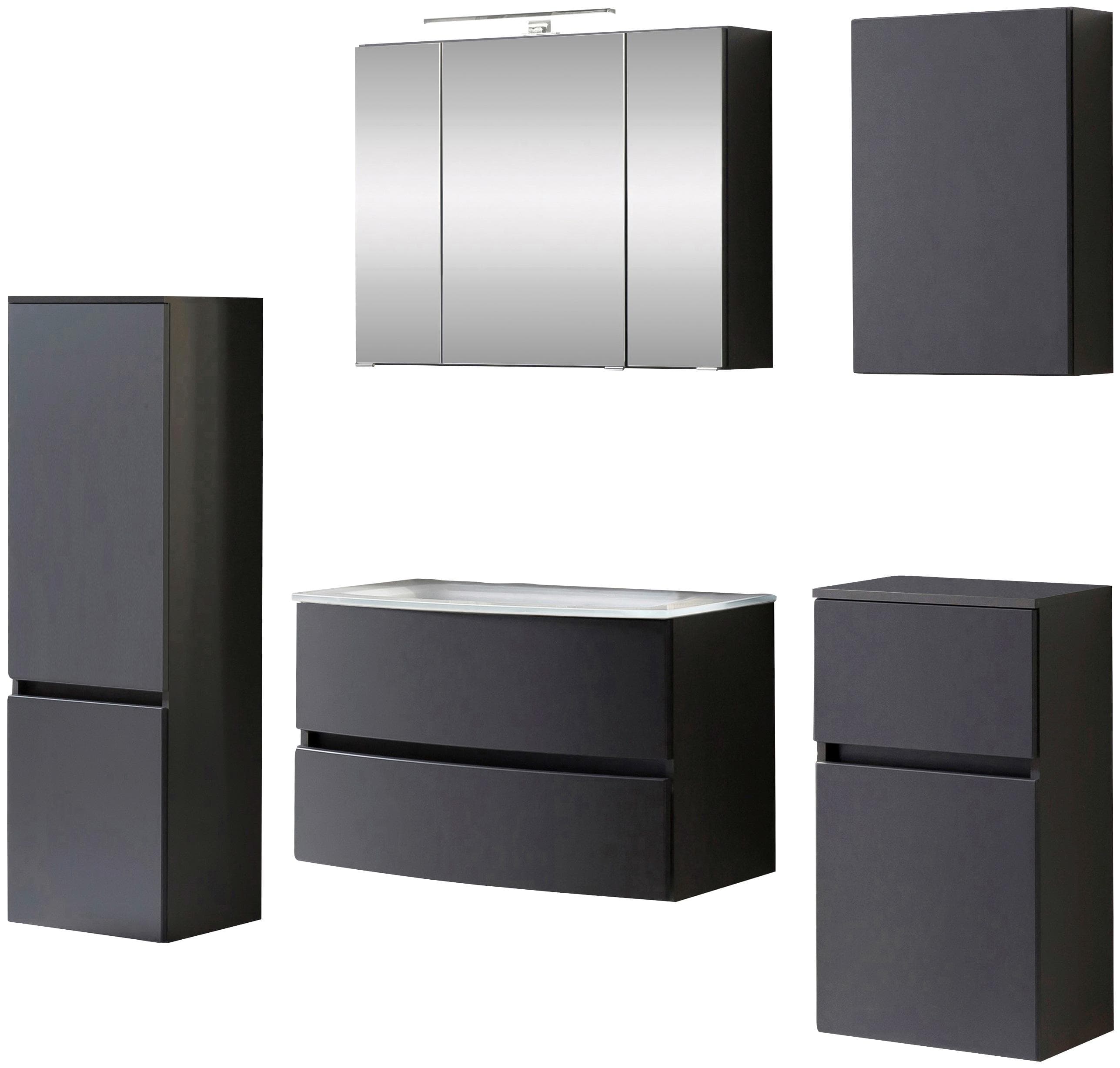 Badezimmer-Set WELLTIME "Kaunas" Matt Grau