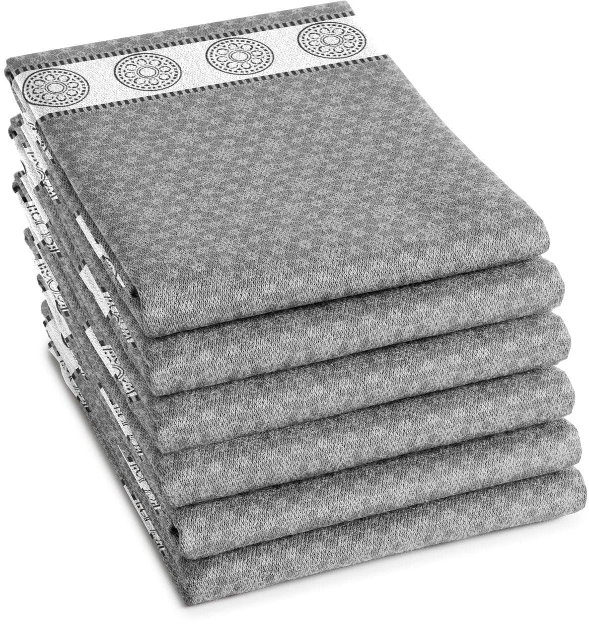 DDDDD Geschirrtuch Lace 6er-Pack 100% Baumwolle Grau
