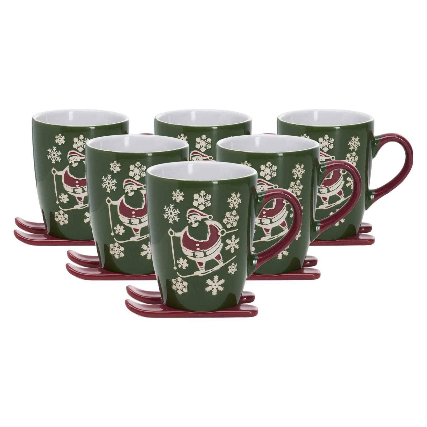 Grüner Ski-Kaffeebecher aus Aspen und Whistler, 6er Set
