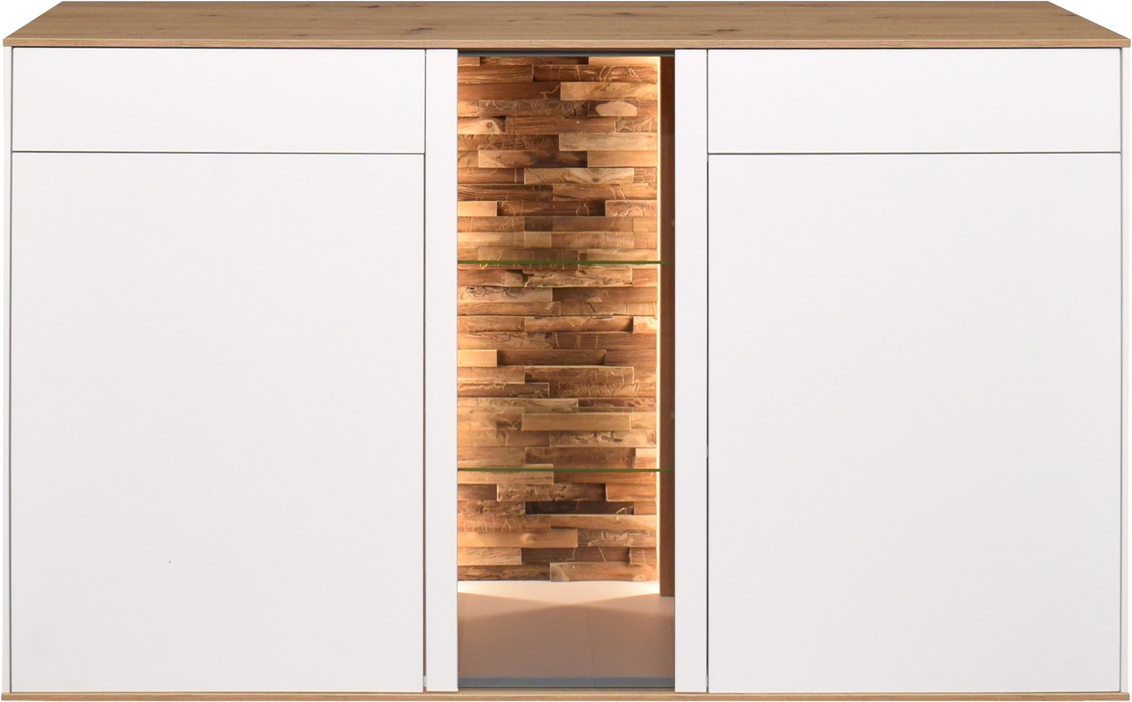 Kommode MÄUSBACHER Ice Weiß Supermatt Sideboard mit Beleuchtung