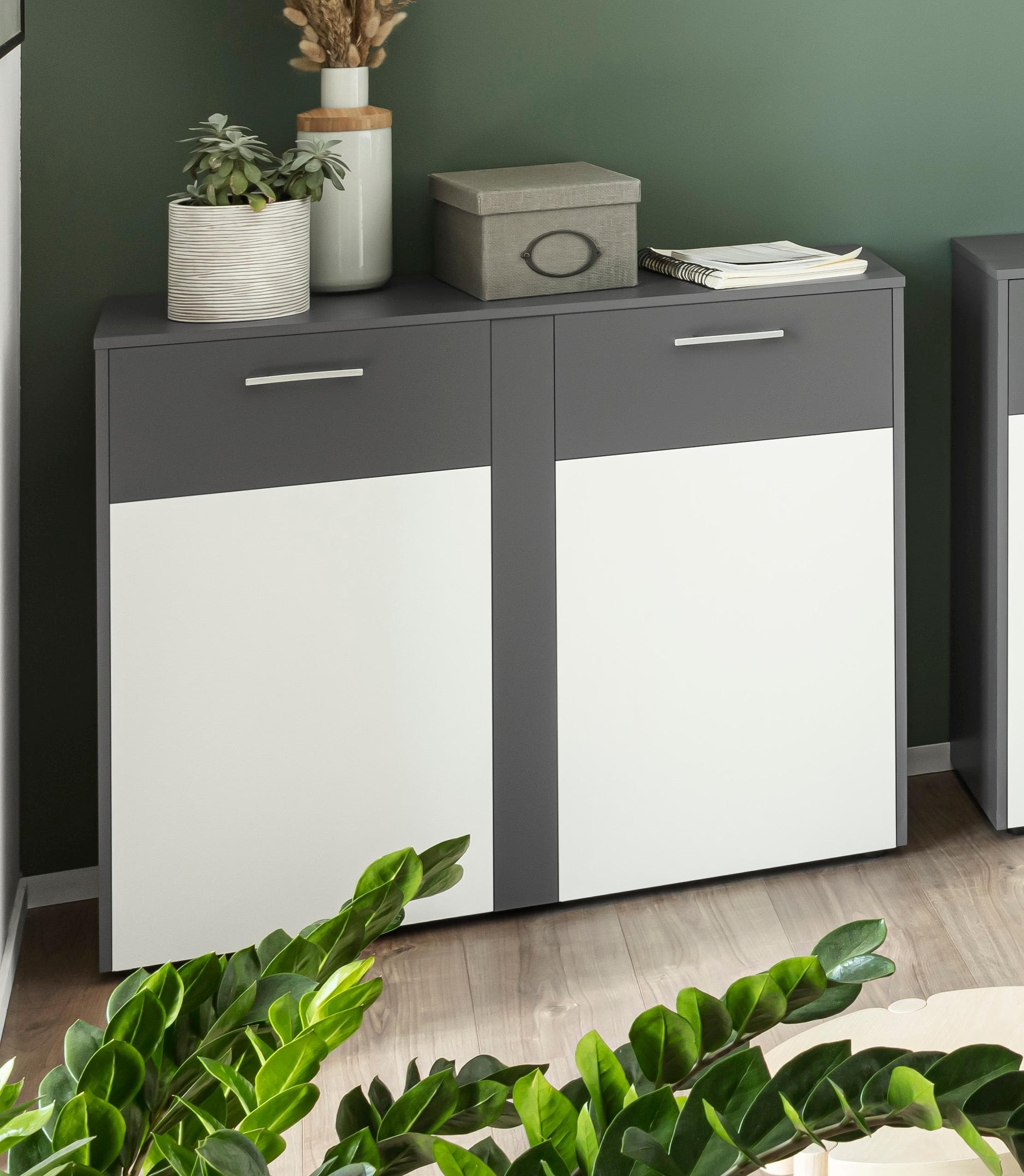 Kommode VOGL MÖBELFABRIK Tirent Weiß Graphit Sideboard