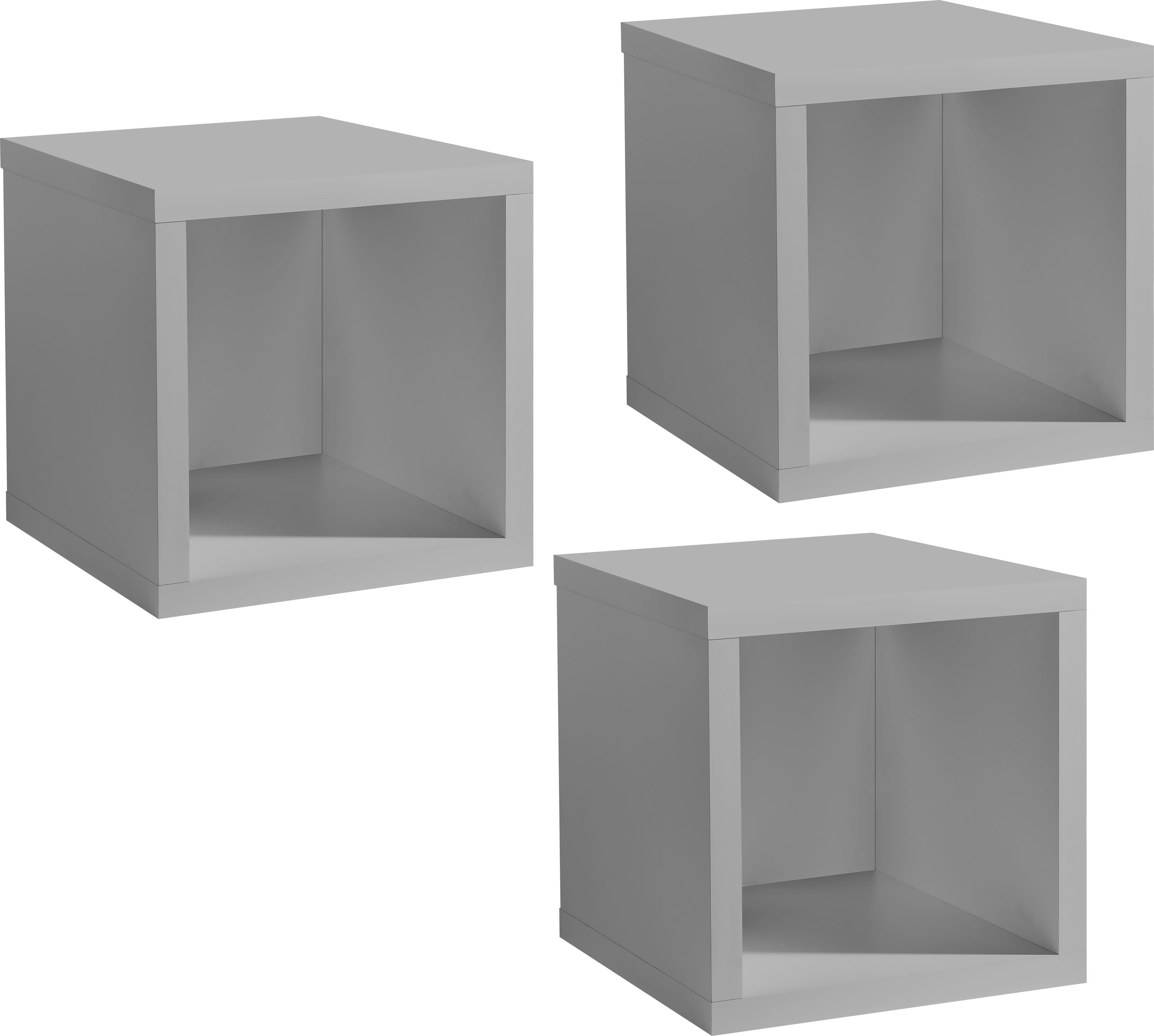 Regalwürfel aus Holzwerkstoff, kreidegrau matt, 32x32x32 cm