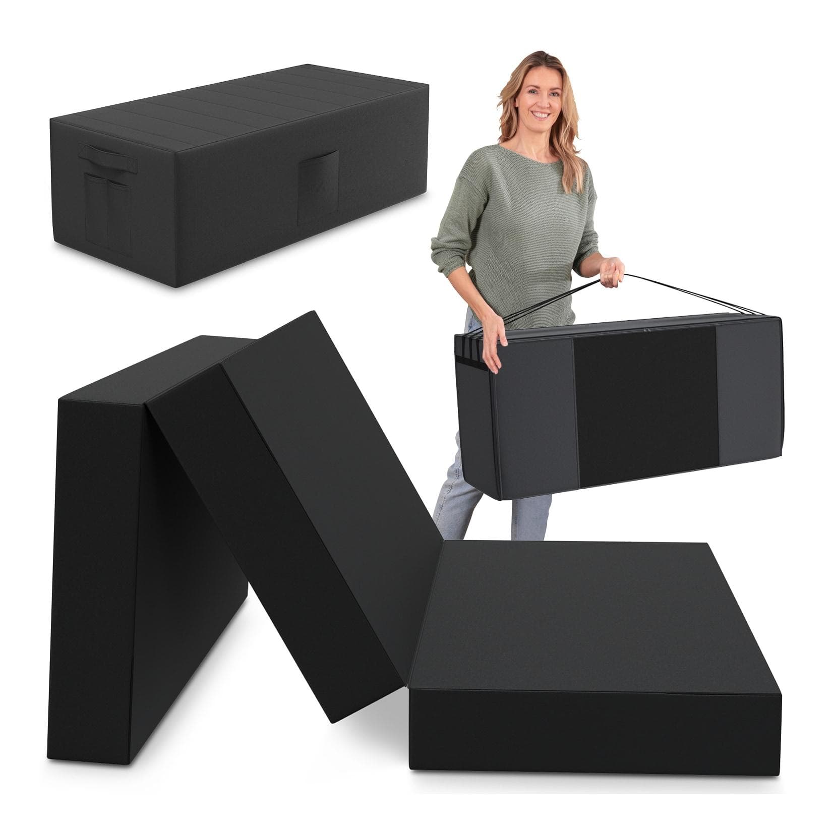 Netto-Online Gästematratze 140x195x15 cm Schwarz inkl. Husse & Transporttasche