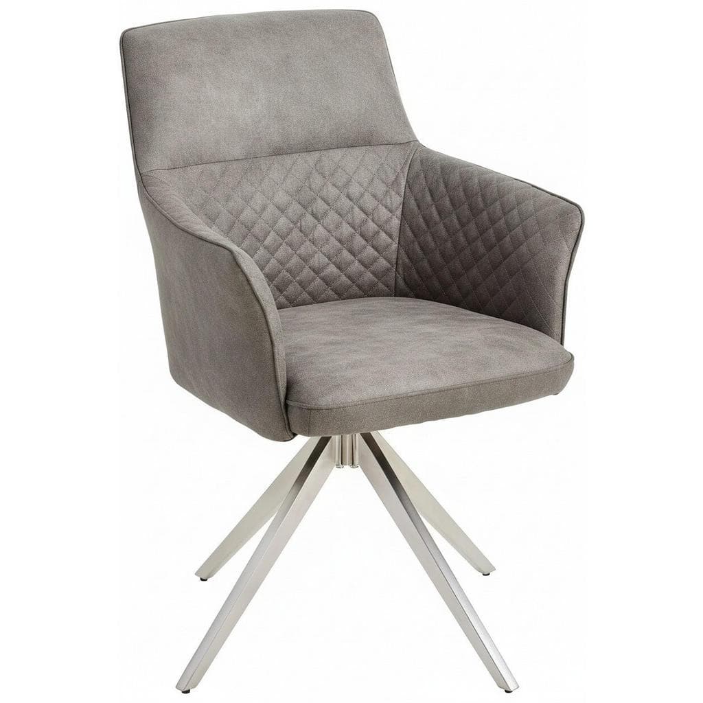 Mid.you Armlehnstuhl Silber Drehbar Esszimmerstuhl