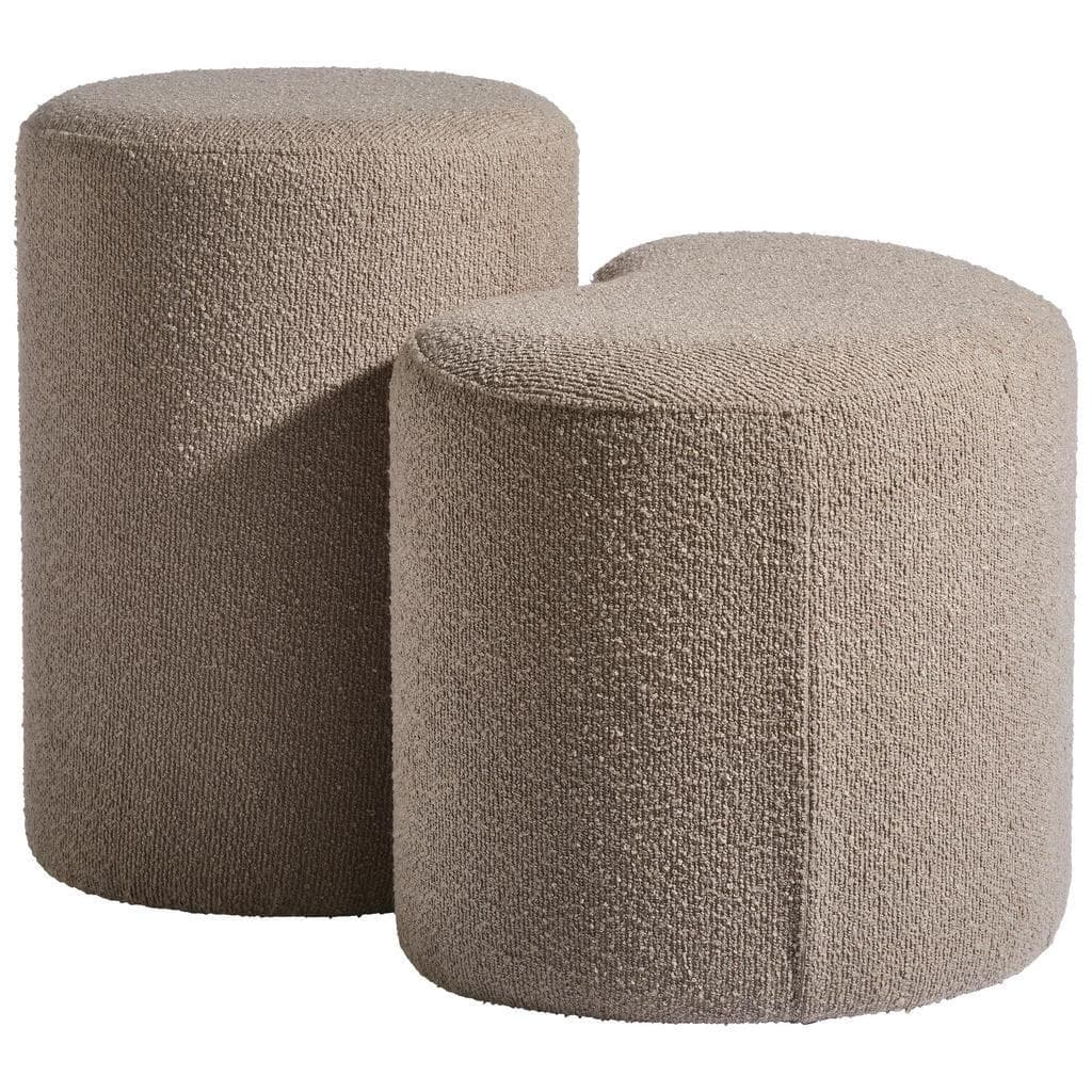 Mid.you Pouf Hellbraun Textil Holzwerkstoff Schaumstoff 56.5x35x40 cm Wohnzimmer Hocker