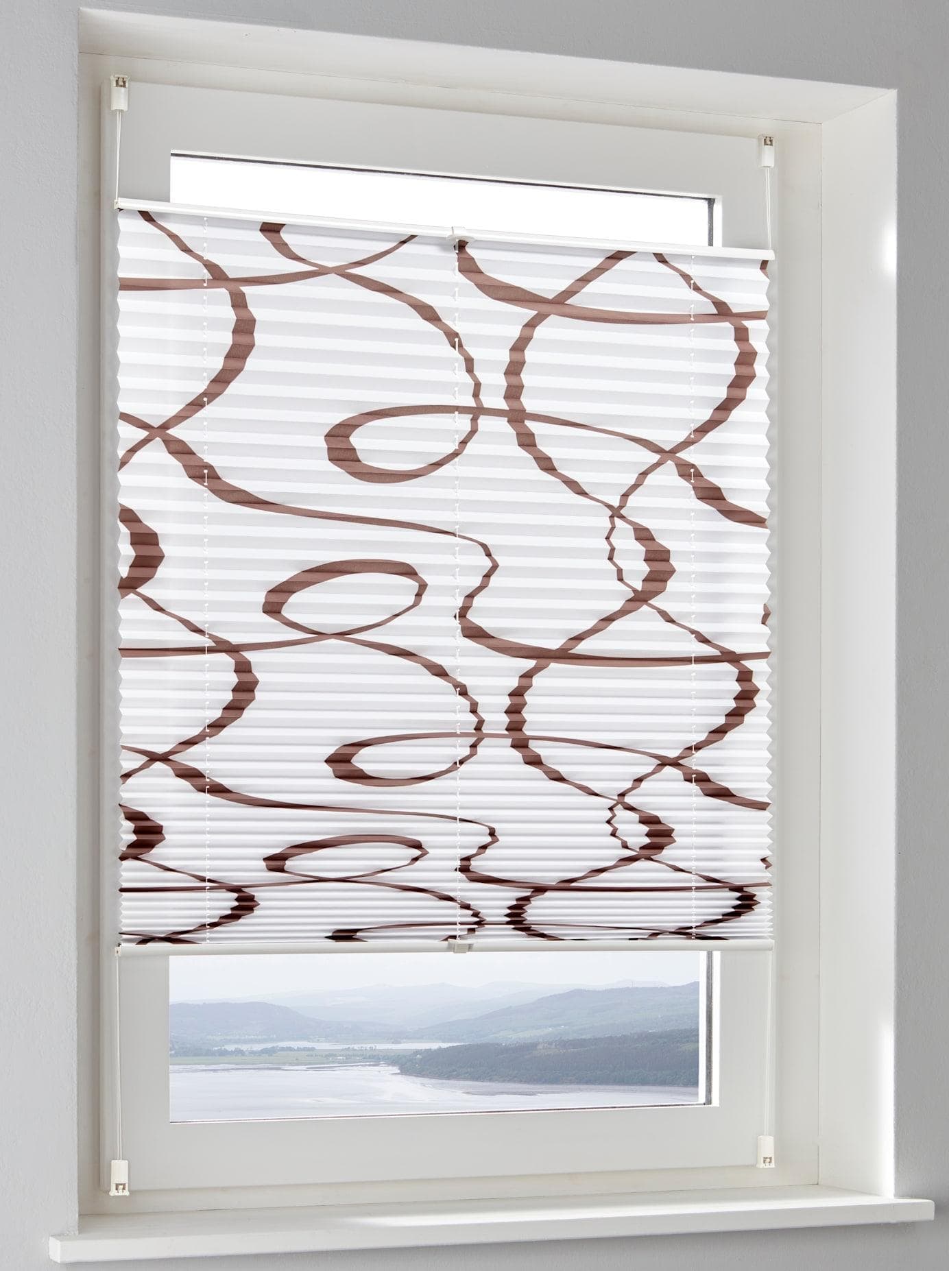 Jalousie HEINE HOME Gr. 4 Weiß-Braun Schlingendessin