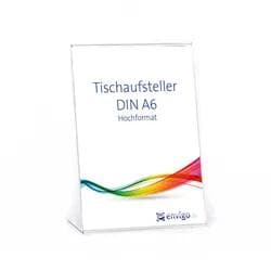Tischaufsteller L-Ständer DIN A6 hoch glasklarer PS-Kunststoff