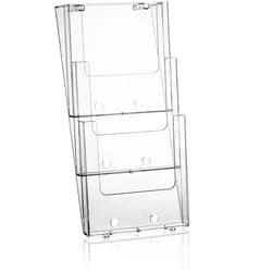 Wand-Prospekthalter, Flyerhalter DIN A4 mit 3 Fächern