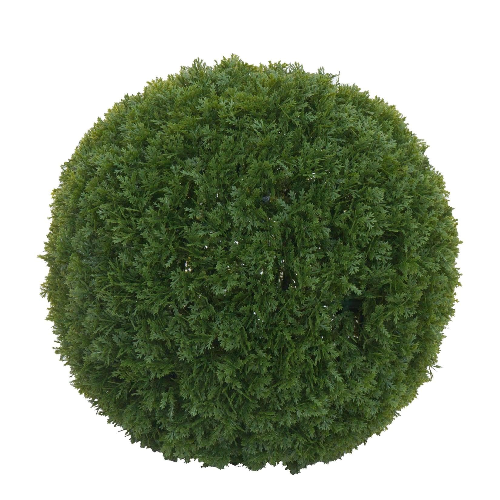Künstlicher Busch MCW-O96 Thujakugel Dekopflanze Kunstpflanze Lebensbaum Polyethylen Ø 32cm
