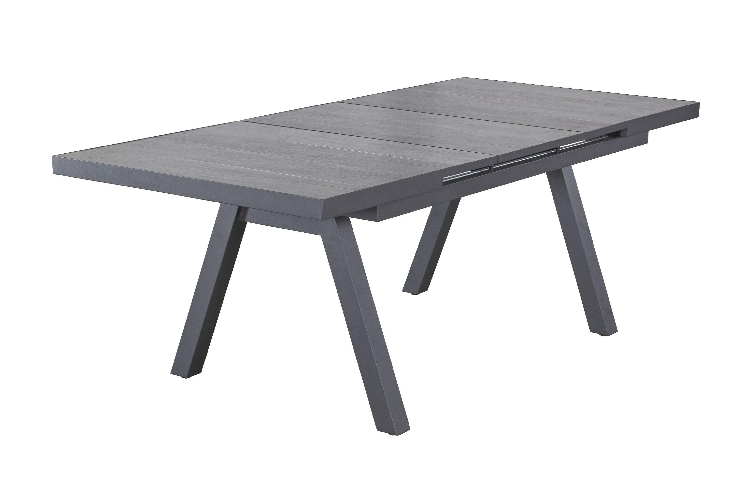 Ausziehtisch Outdoor KERAMO Dunkelgrau Holzoptik