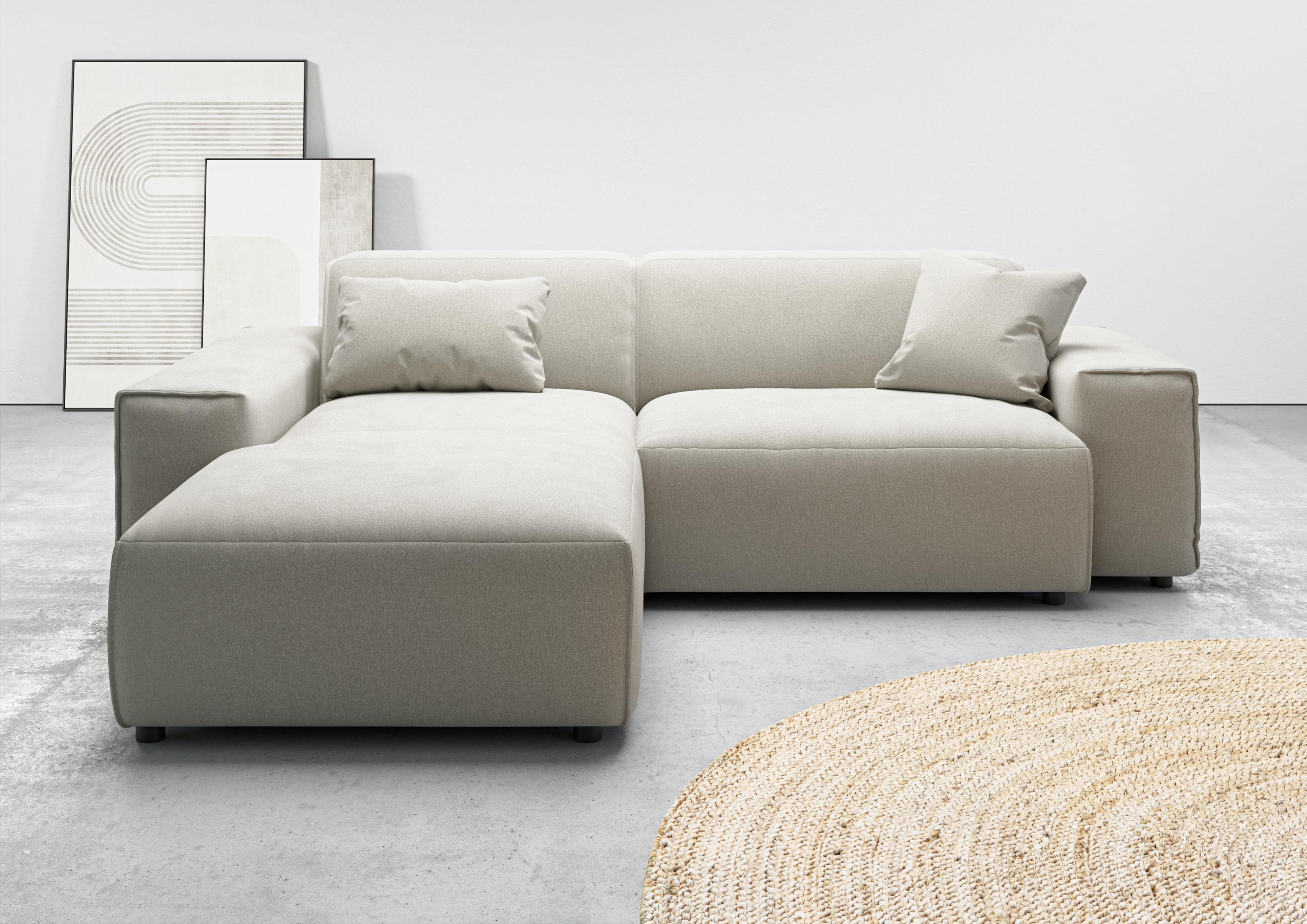 L-förmiges Ecksofa in Cord mit Easy Care Bezug