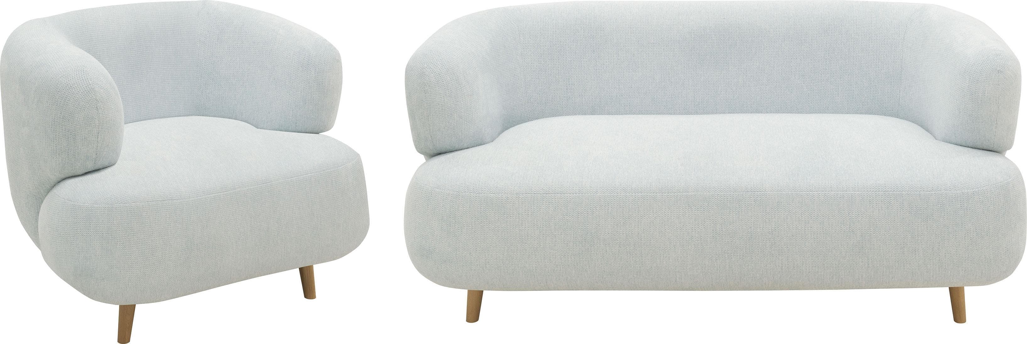 Runde Polstergarnitur - 2-Sitzer & Sessel in organischer Form