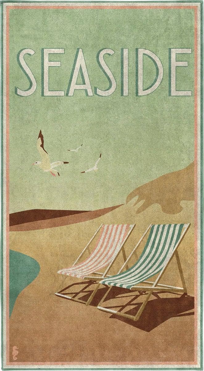 Seahorse Blackpool Strandtuch: Vintage Design aus weichem Frotteevelours