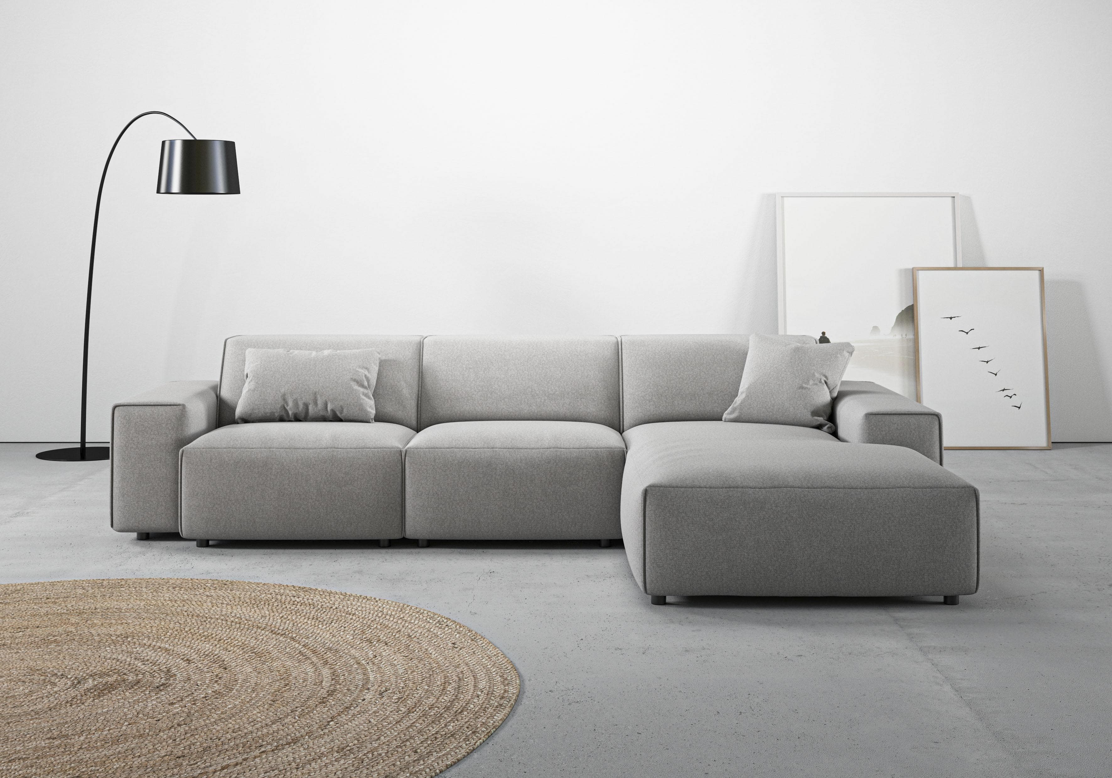 Ecksofa in L-Form mit Easy Care Bezug -  Breitcord, Feincord & Bouclé