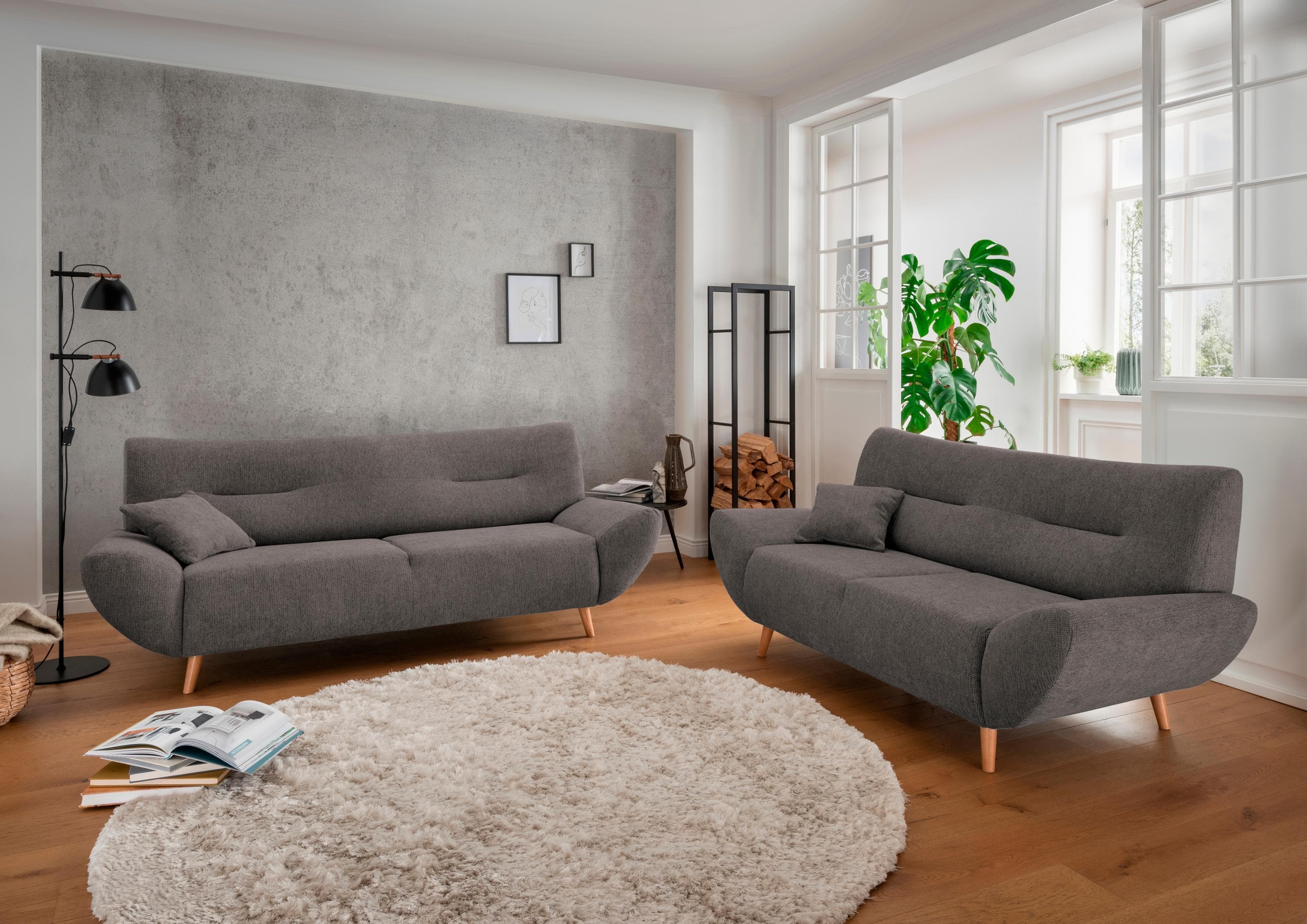 Elegantes 2-teiliges Sofa-Set aus hochwertigen Stoffen