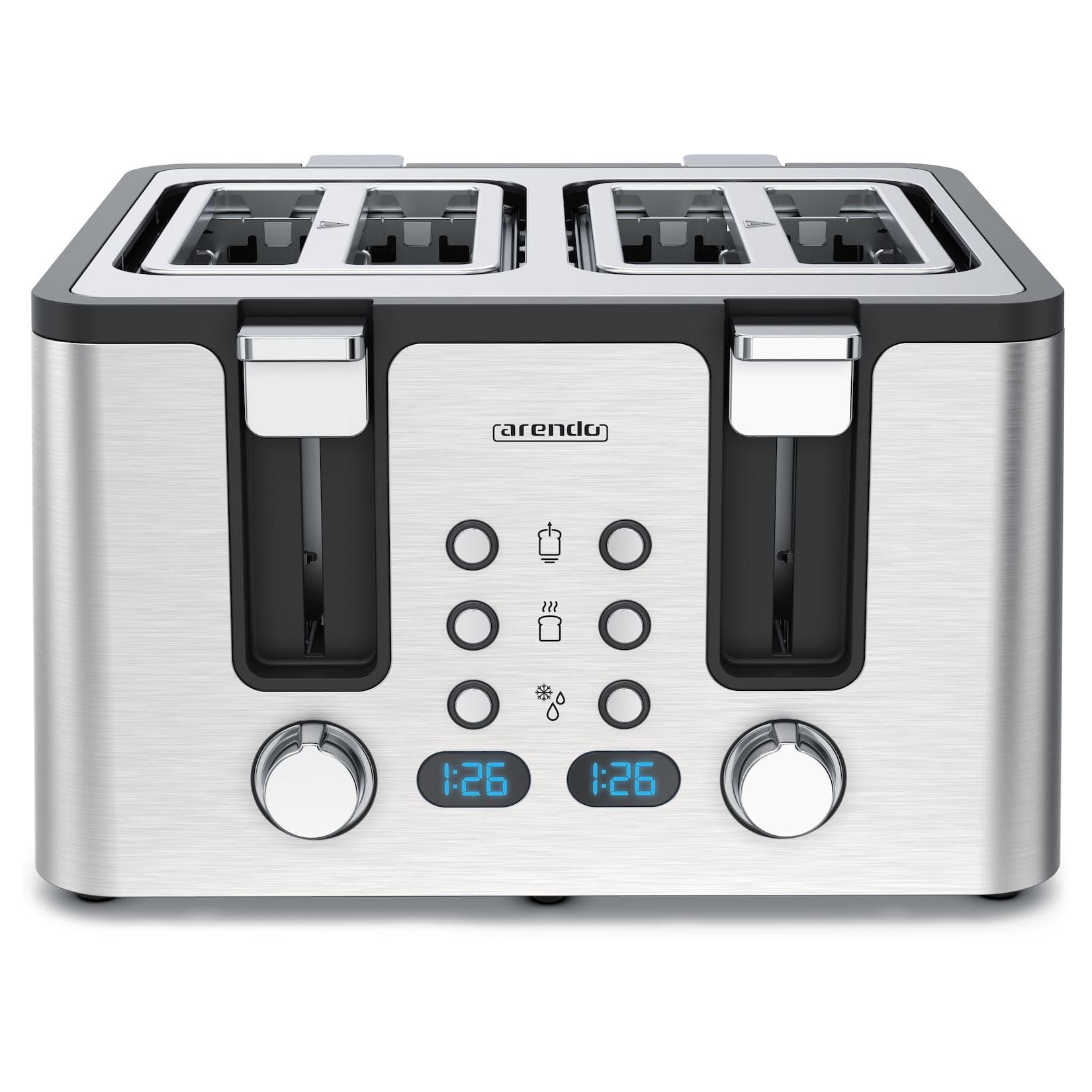 Arendo Toaster 4 Scheiben 1750 W Edelstahl