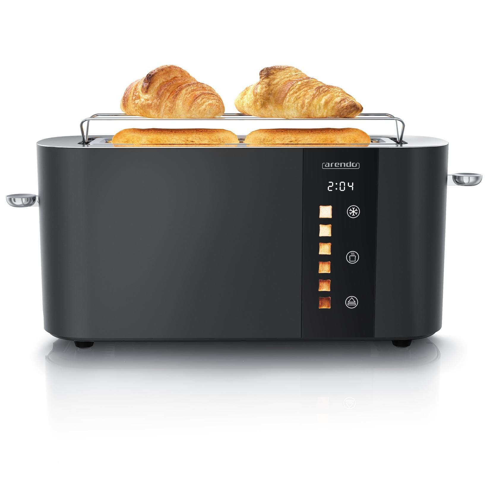 Arendo Toaster Edelstahl Langschlitz Touch Display
