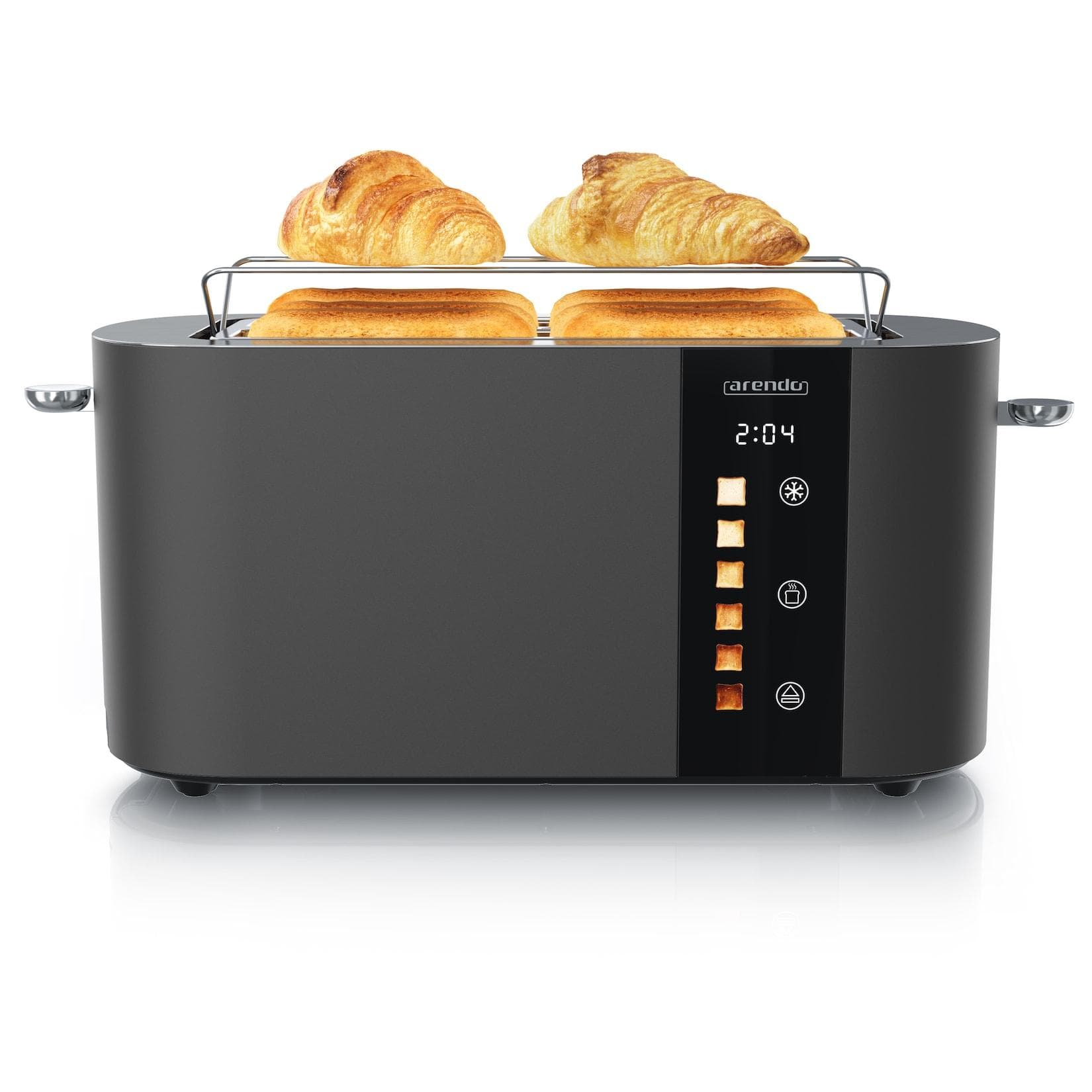 Arendo Toaster Edelstahl Langschlitz Touch Display