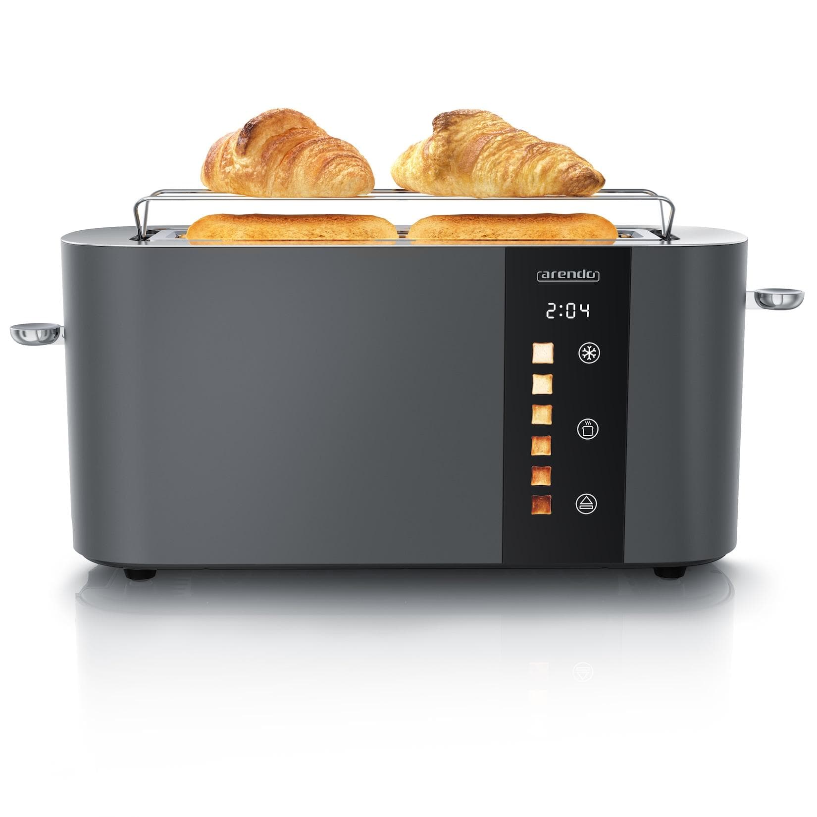 Arendo Toaster Edelstahl Langschlitz Touch Display