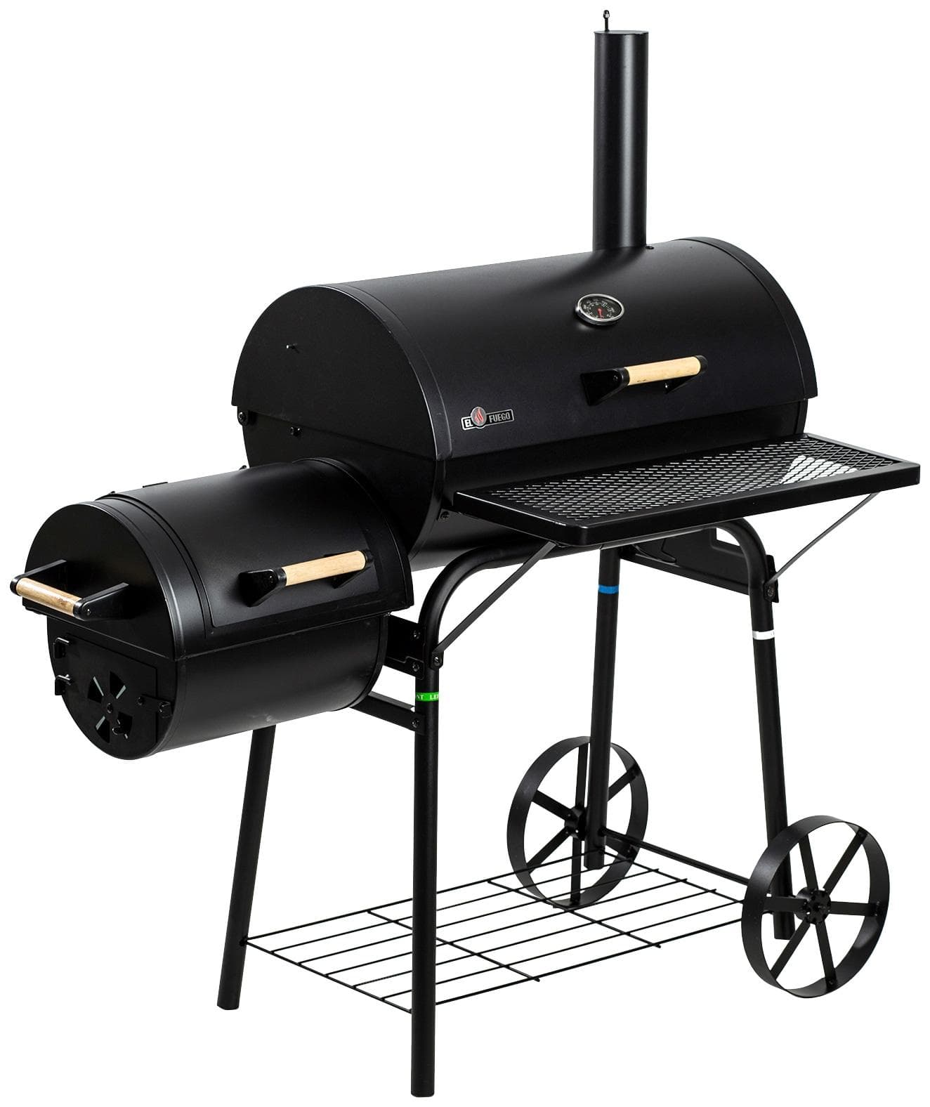 El Fuego Smoker Dakota Holzkohlegrill Schwarz Niedertemperaturgaren