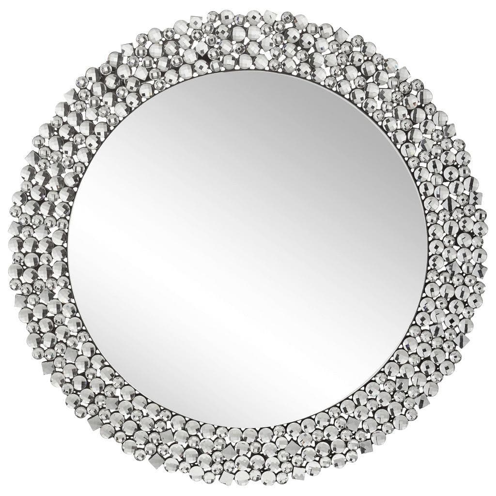 Xora Wandspiegel Silber Glas Holzwerkstoff Rund 80x80x1.9 cm Verzierungen