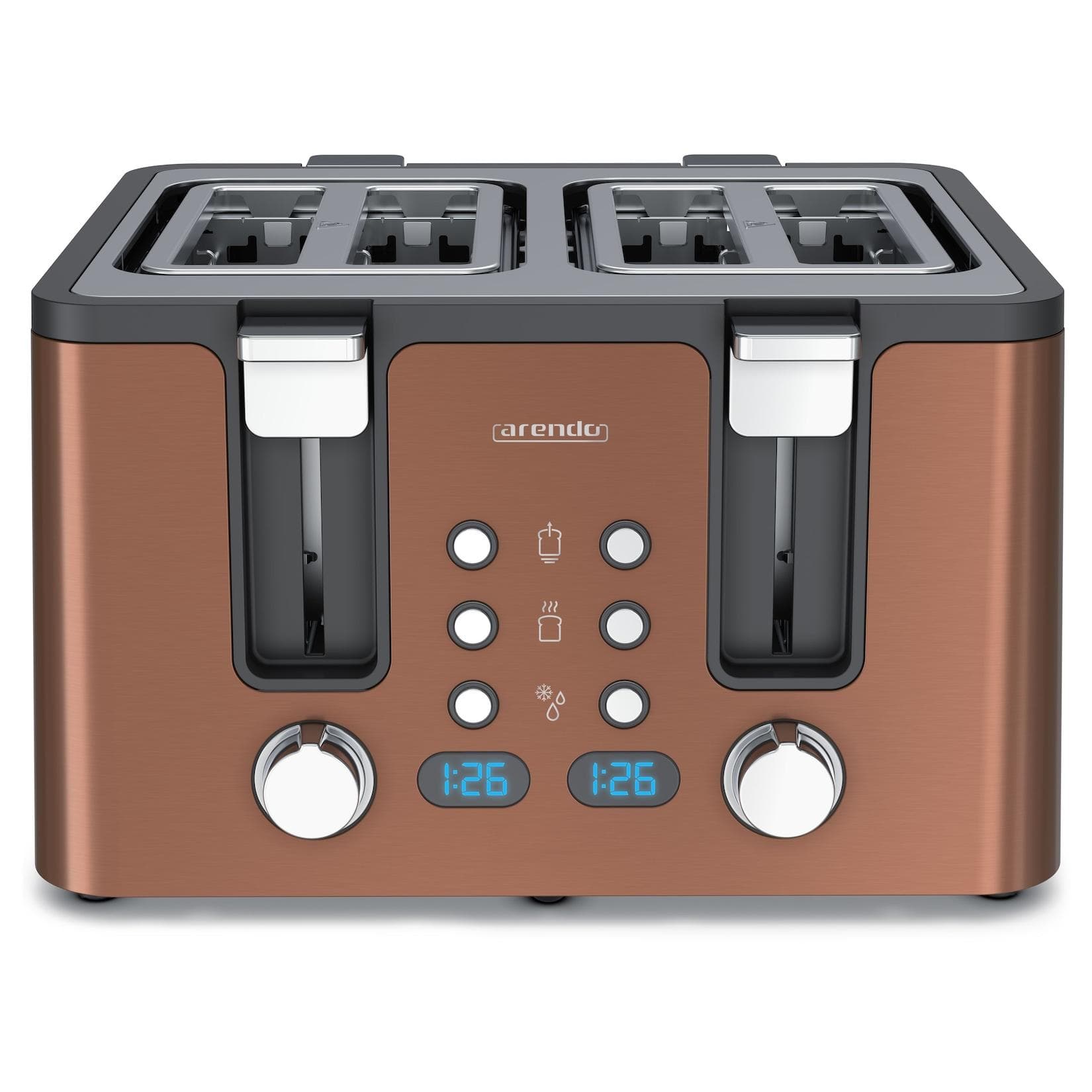 Arendo Toaster 4-Schlitz Edelstahl