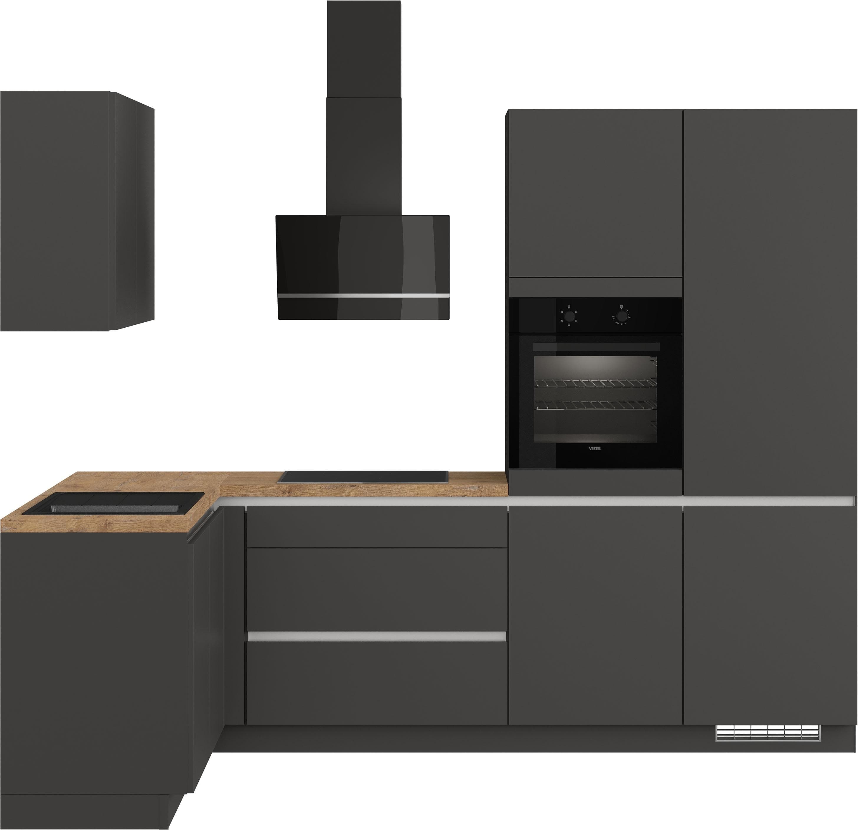 IMPULS KÜCHEN Winkelküche Grau Set
